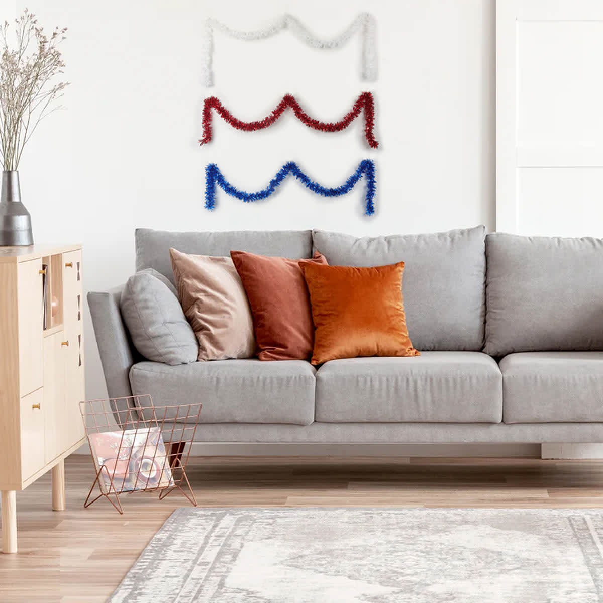 Red, White & Blue Tinsel Garland