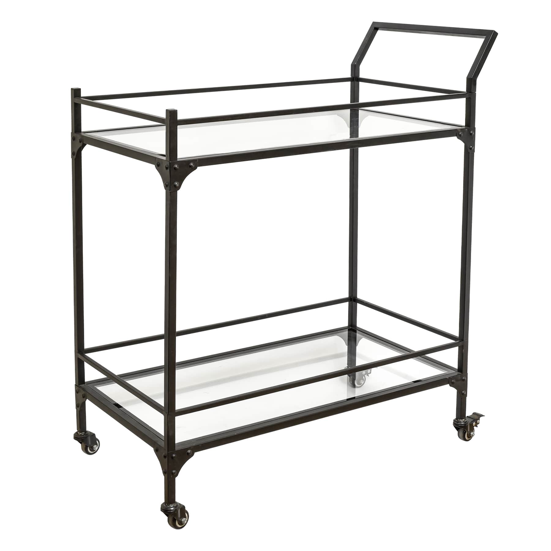 Honeybloom Sage Frost Bar Cart, Black