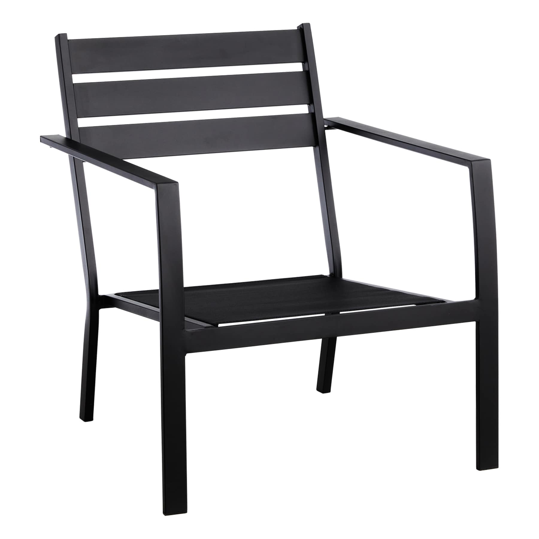 Grammercy Black Steel Sling Patio Chair