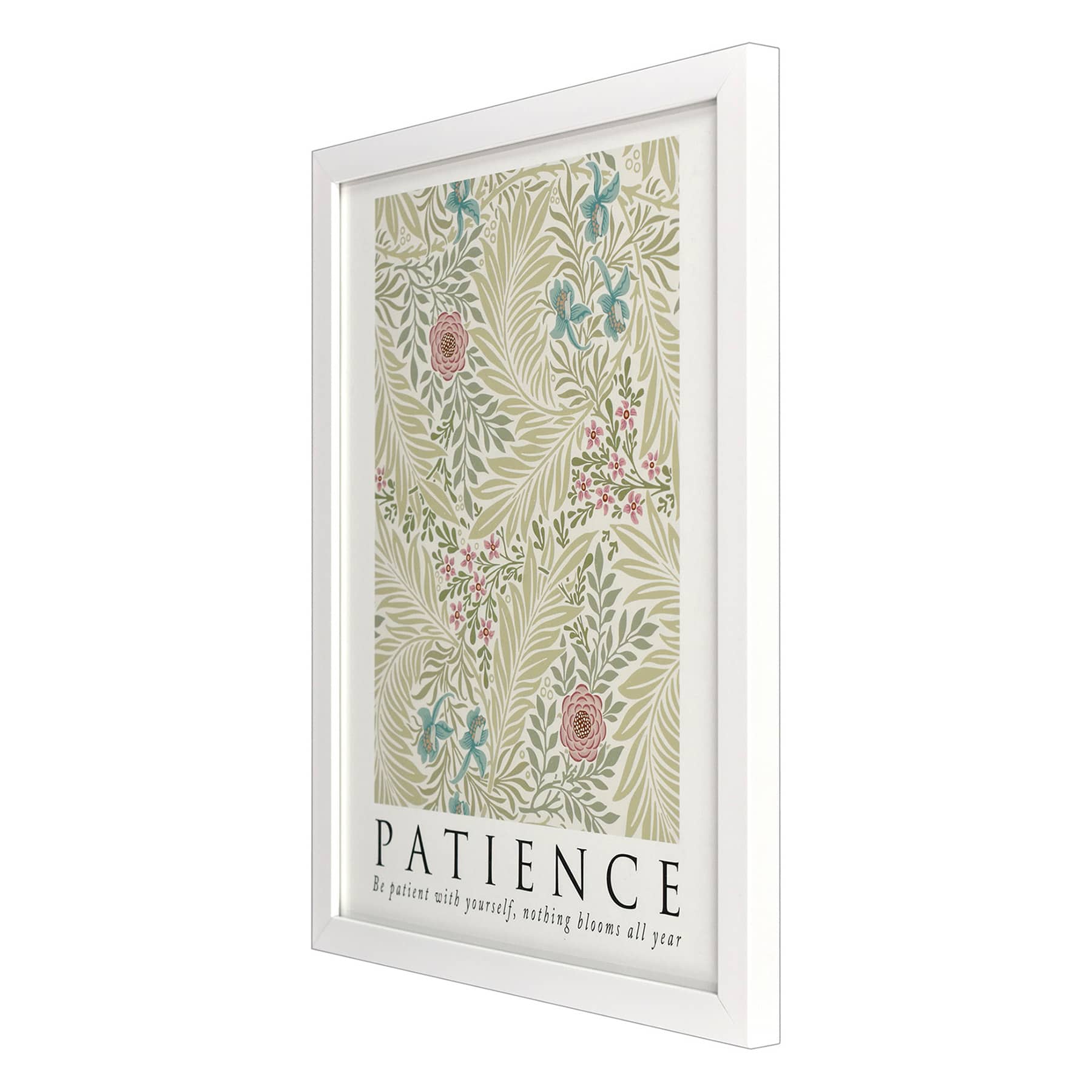Glass Framed Patience Print Wall Art, 13x17