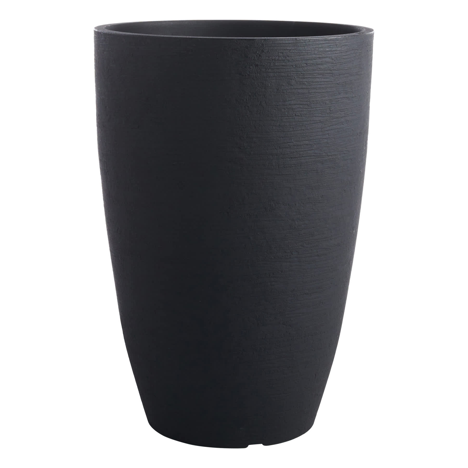 Japi All Weather Proof Black Modern Conic Outdoor Planter, Medium