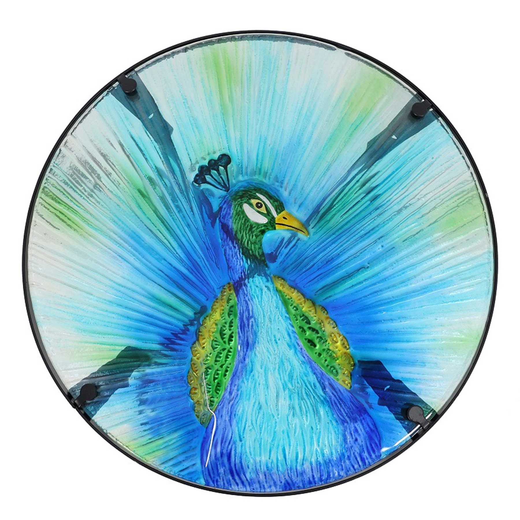 Peacock Glass Plant Stand, 12"