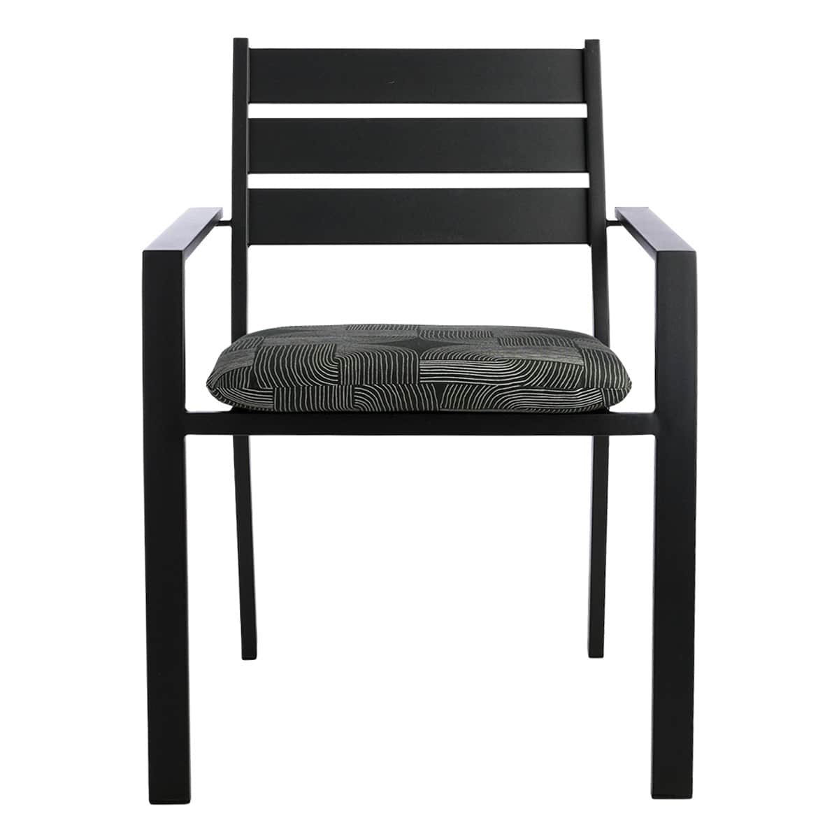 Black Geo Outdoor Chair Cushion