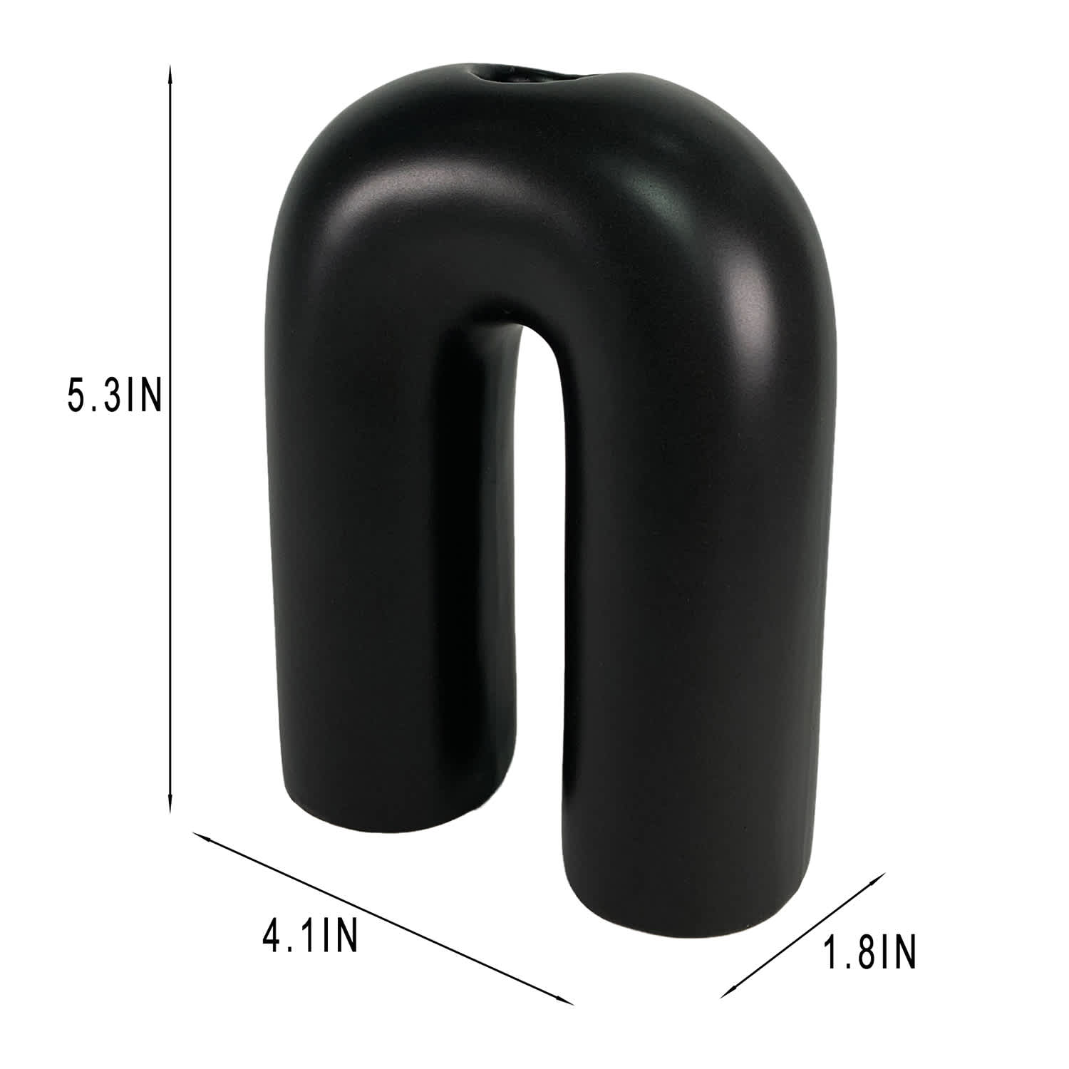 Crosby St. Black Ceramic Candle Holder, 4x5