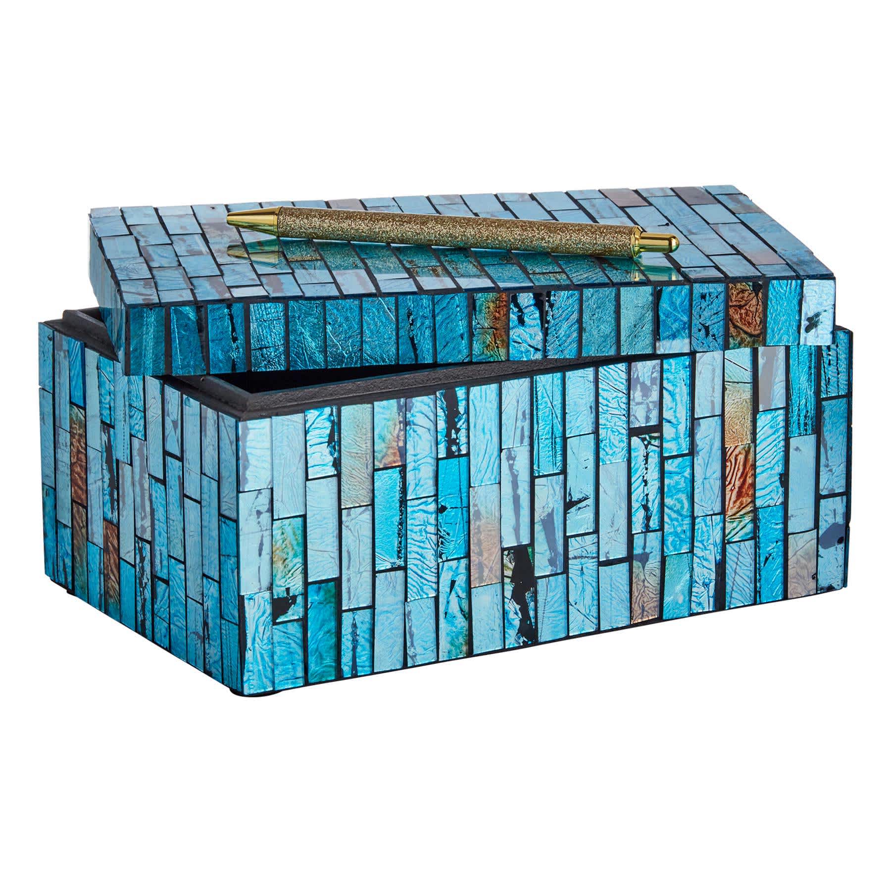 Blue Mosaic Box, 8x5