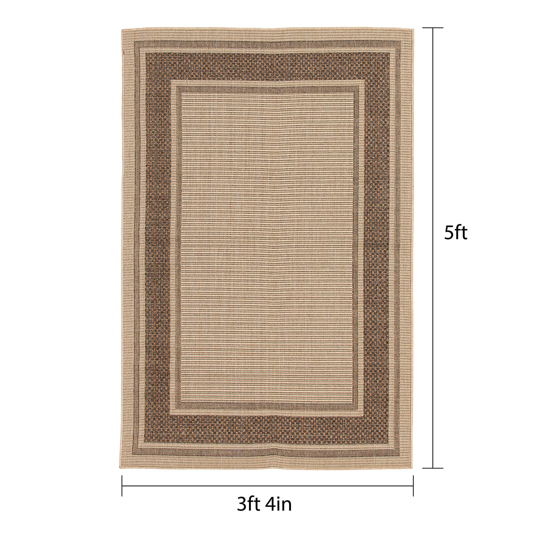 (E212) Santorini Cayden Natural Woven Indoor & Outdoor Accent Rug, 3x5