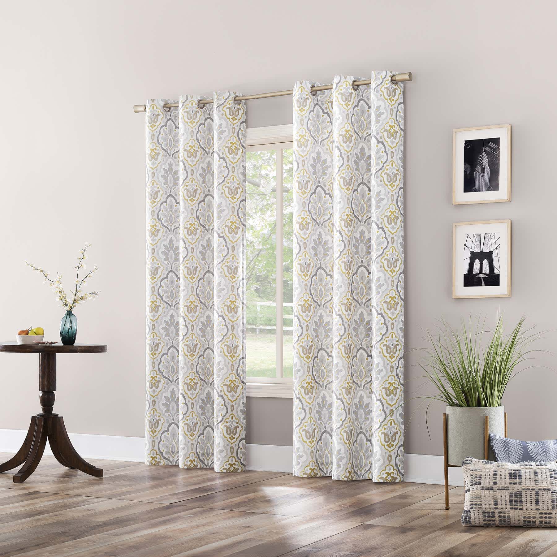 Ferrara Cream Grommet Light Filtering Curtain Panel, 84"