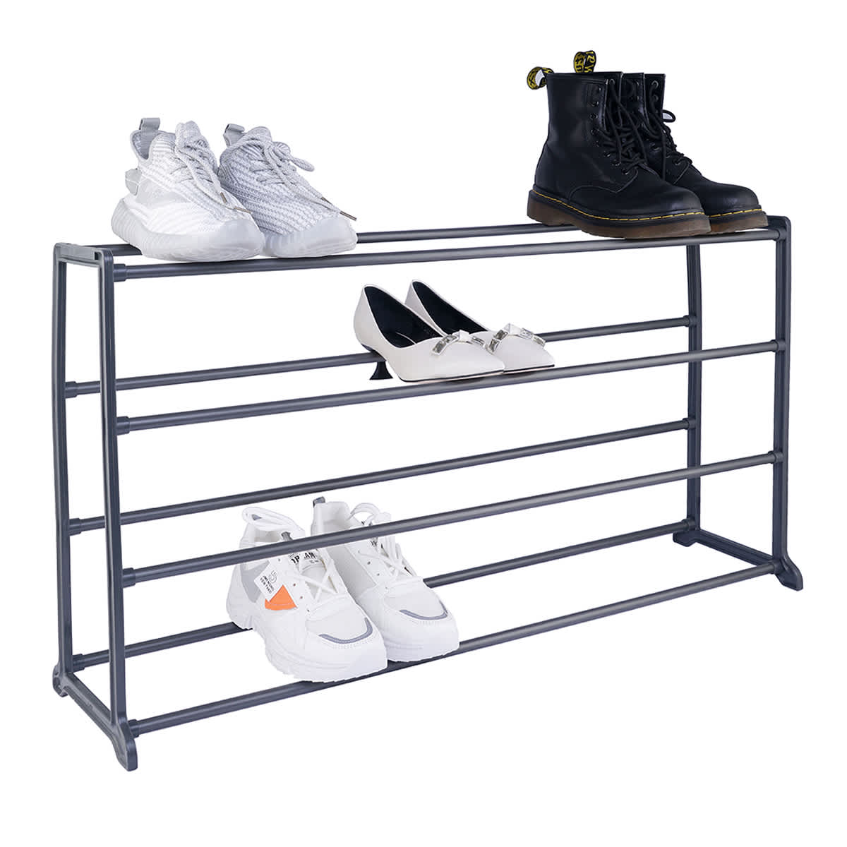 20-Pair Standing Shoe Rack, Grey