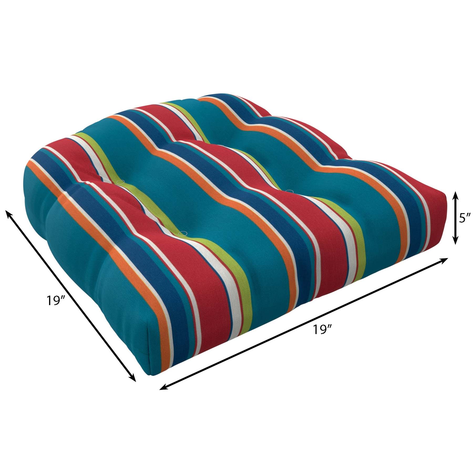 Alvarado Stripe Outdoor Wicker Seat Cushion