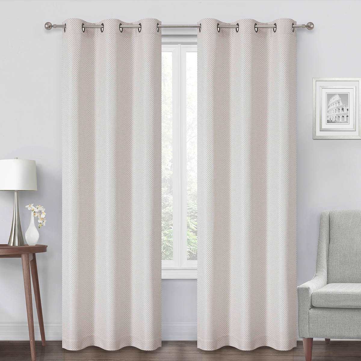 Oakdale Linen Light Filtering Grommet Single Curtain Panel, 84"