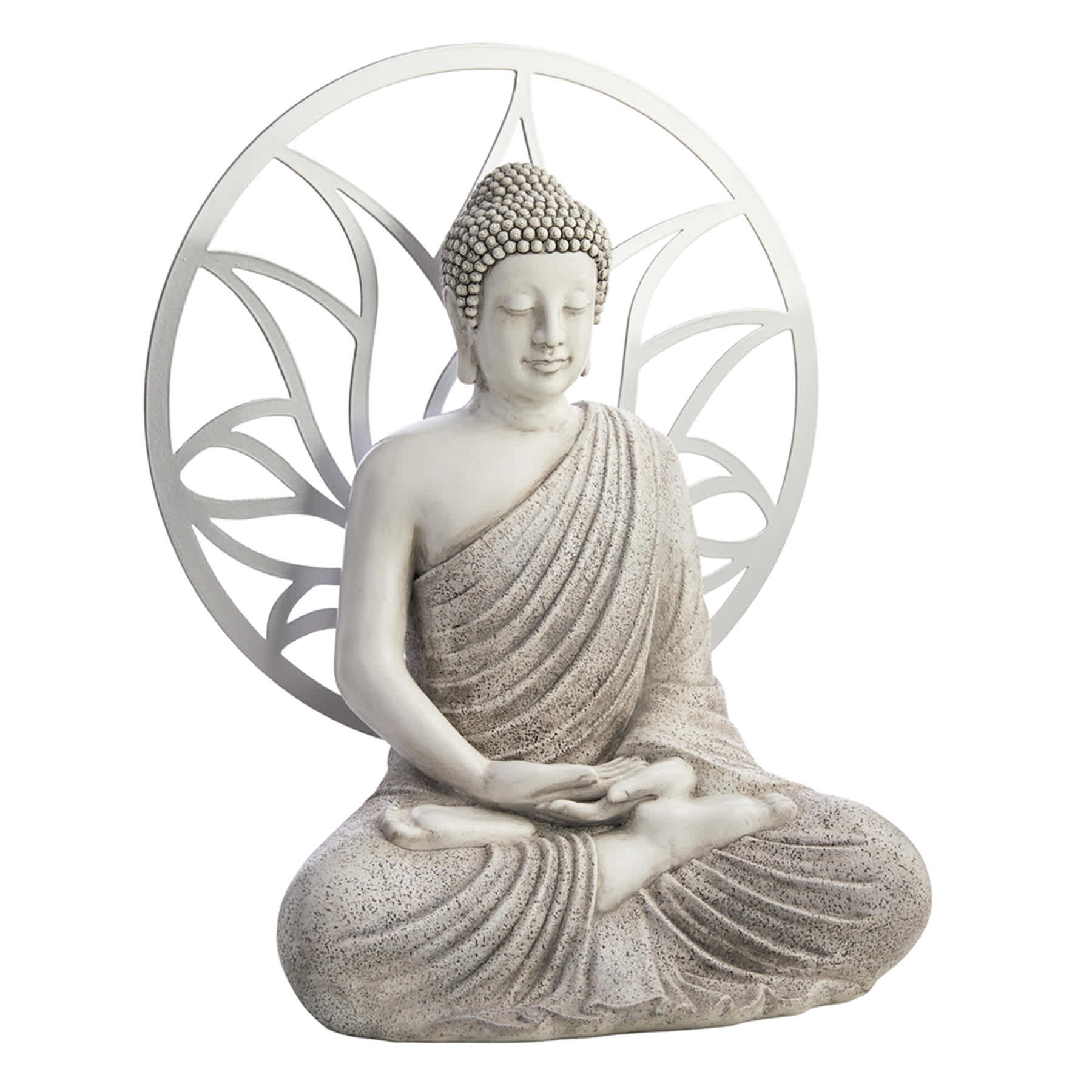 Found & Fable Buddha with Lotus Statue, 16"