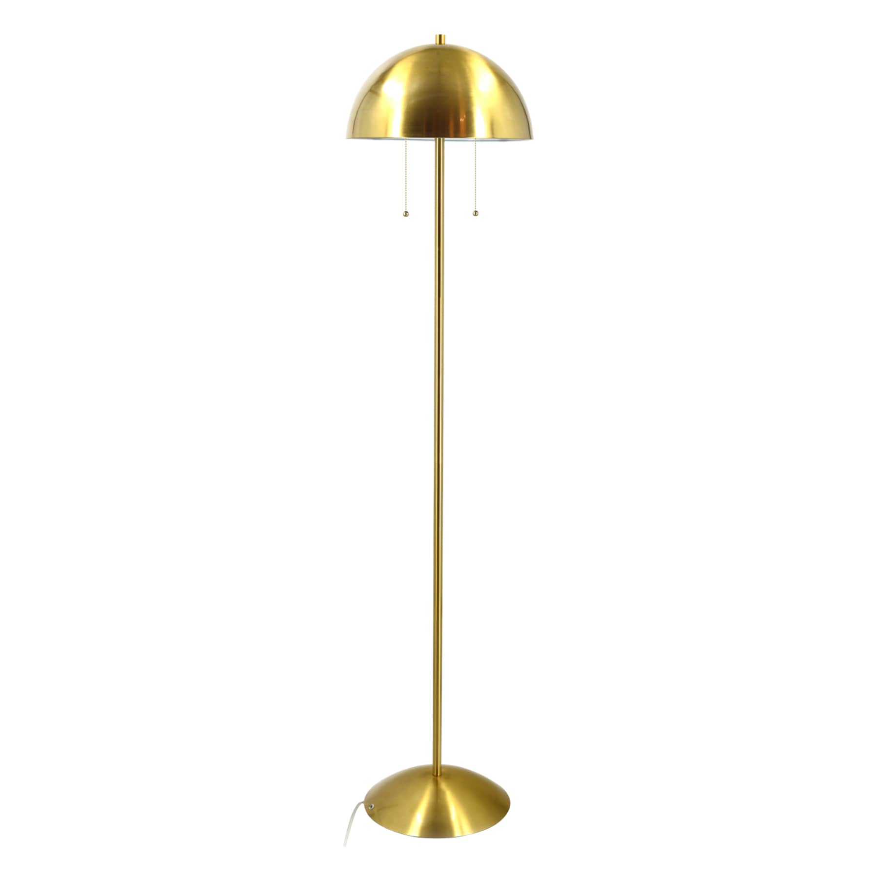 Tracey Boyd Brass Dome Floor Lamp with Pull Chain, 60"