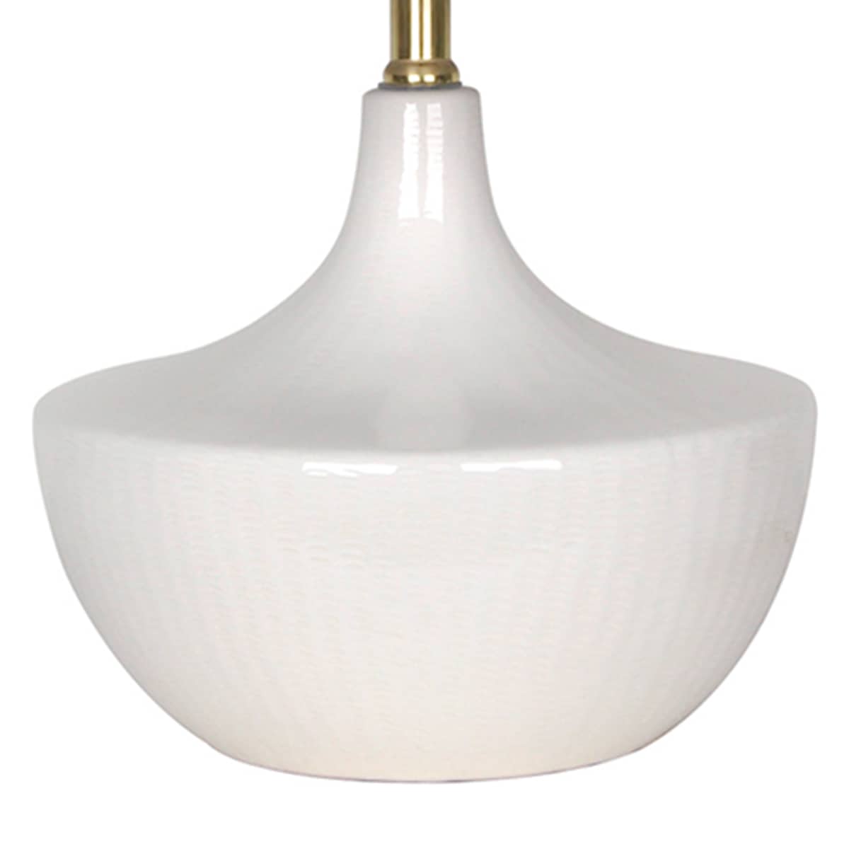 Off-White Ceramic Medium Lamp with Tall Shade 24"