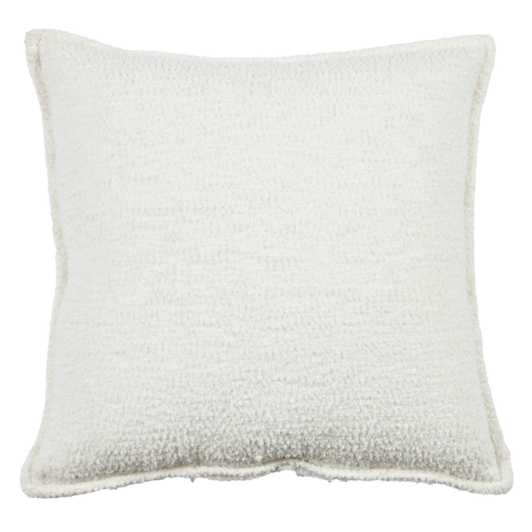 Crosby St. White Soft Textured Boucle Throw Pillow, 24"