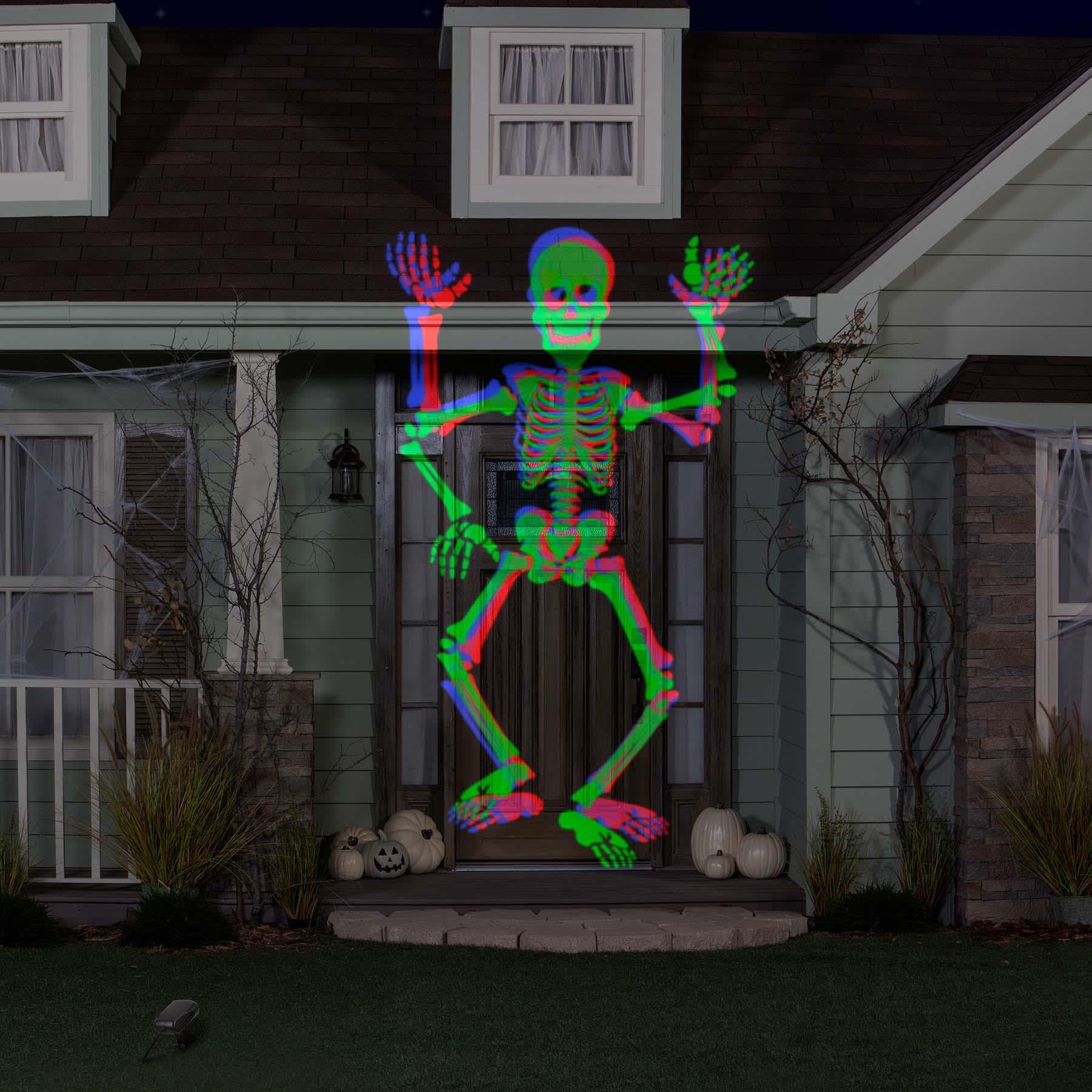 Color-Changing Fluttering Fright Skeleton Lightshow Projection