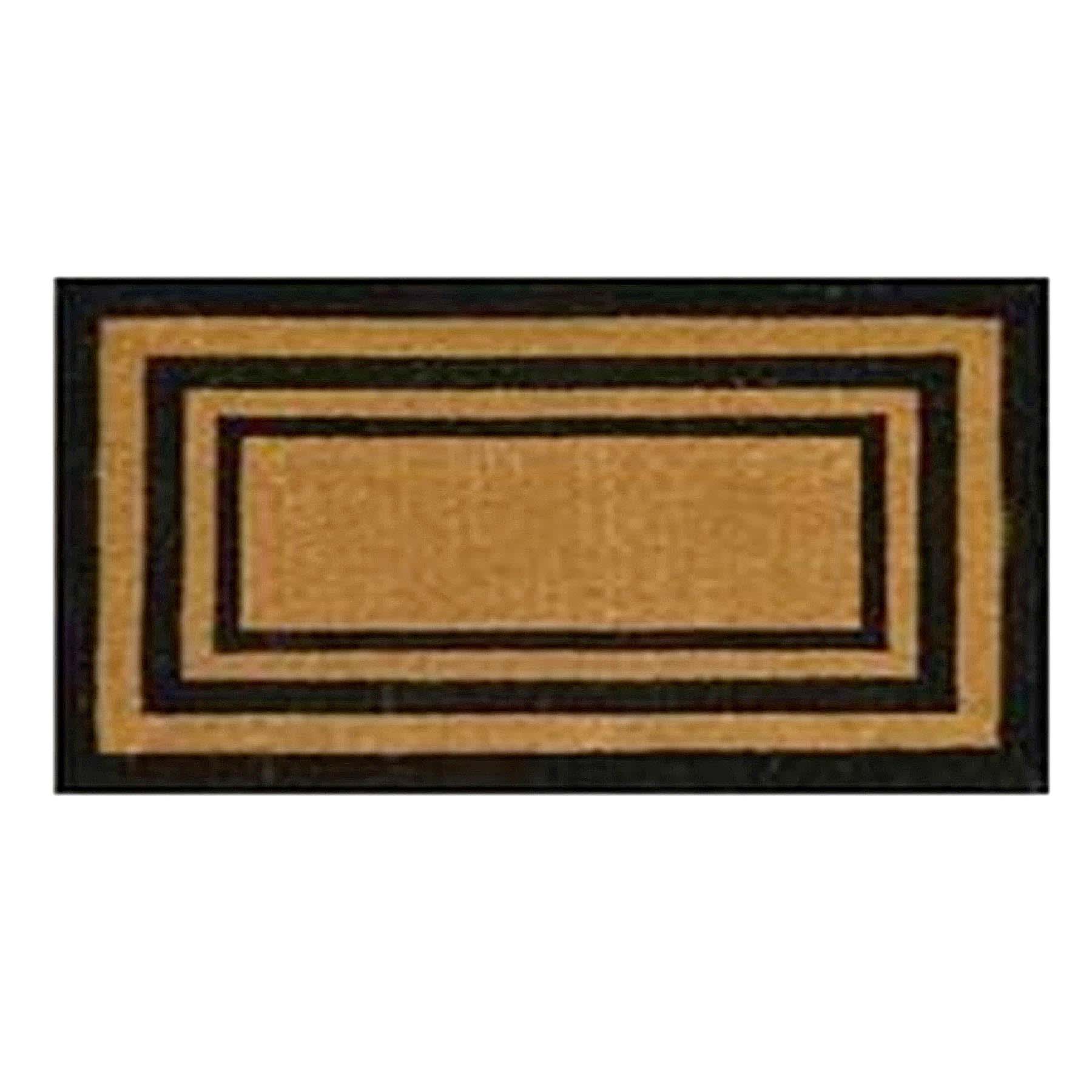 Providence Black Border Coir Mat, 18x30