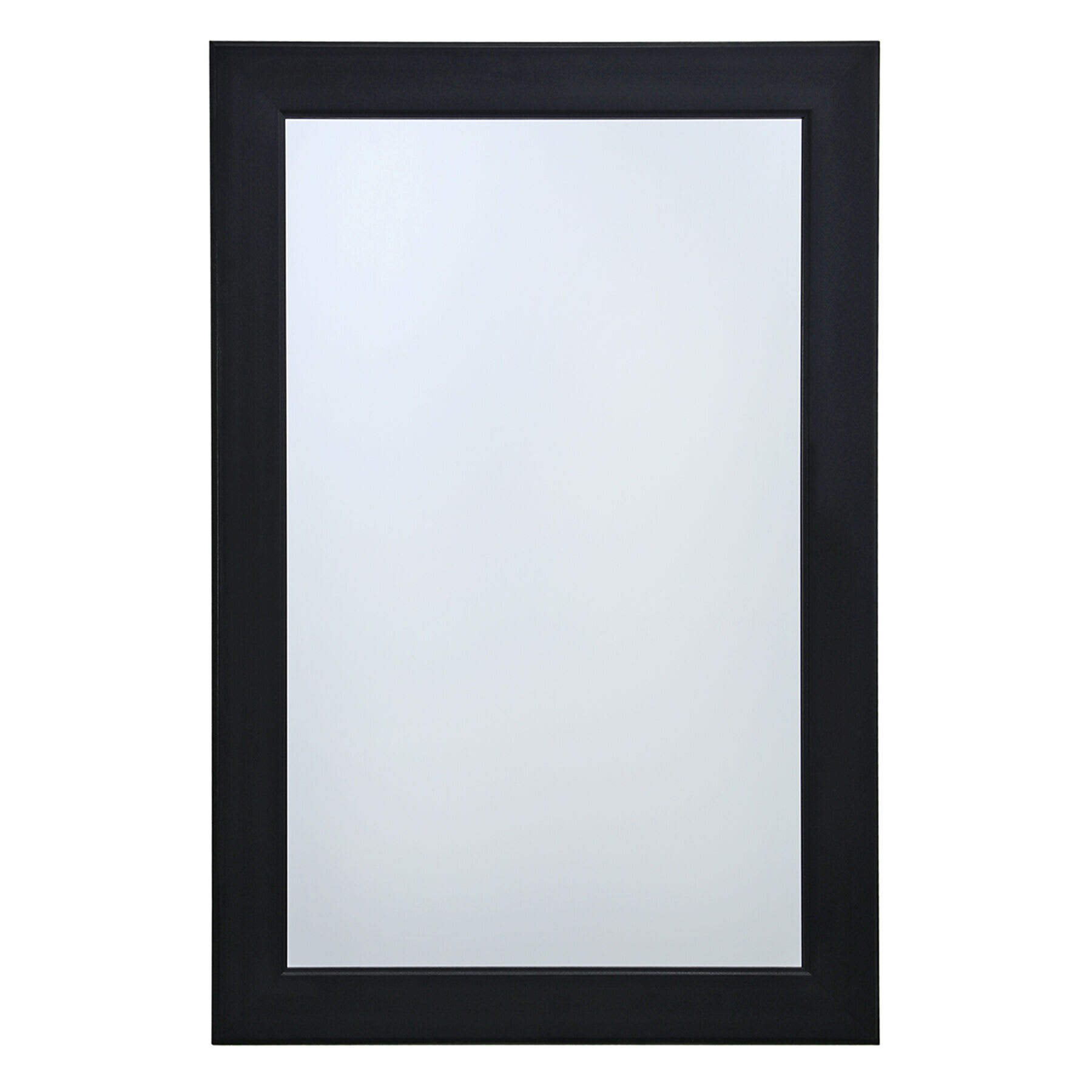 Flat Black Framed Rectangle Wall Mirror, 24x36