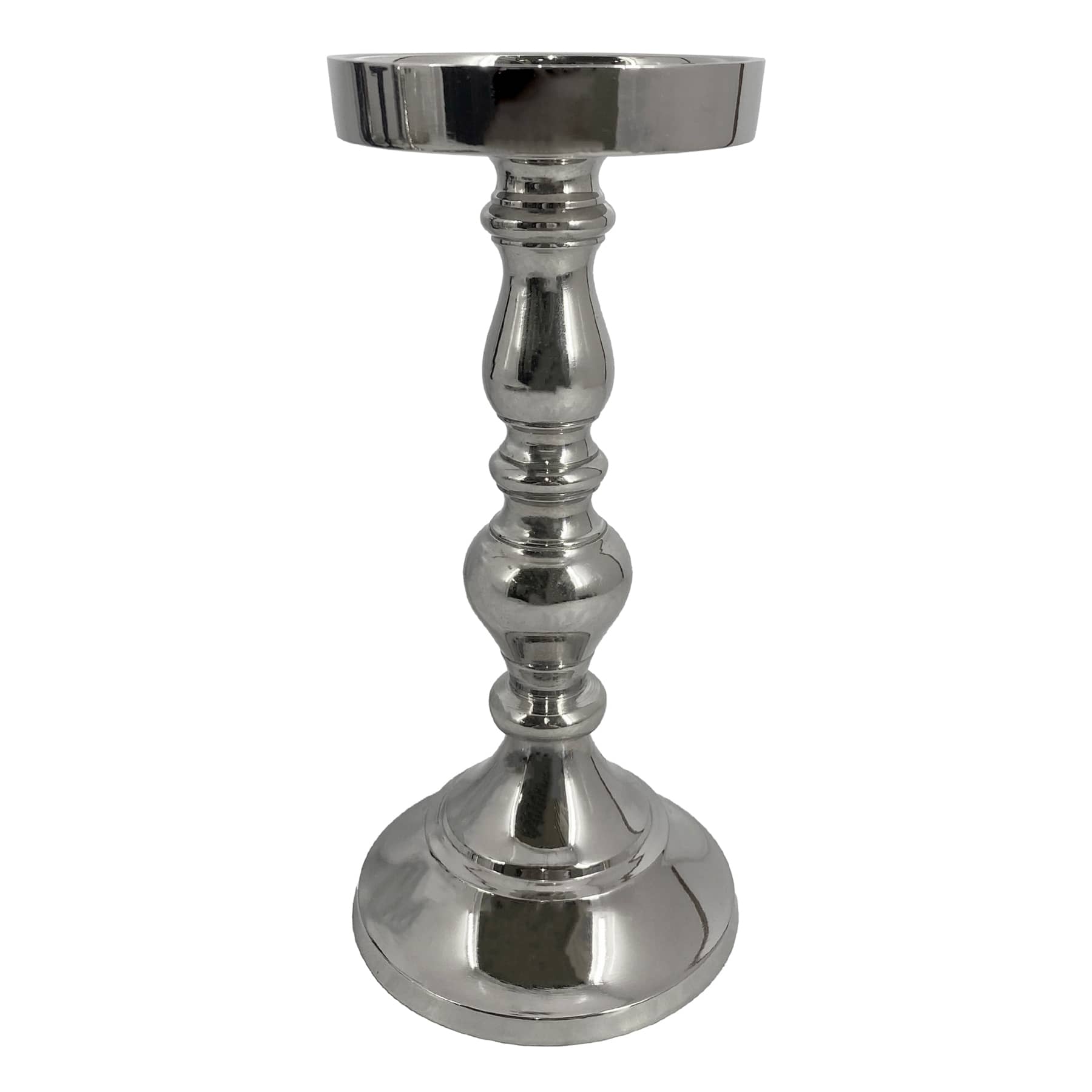 Providence Silver Pillar Candle Holder, 7.7"