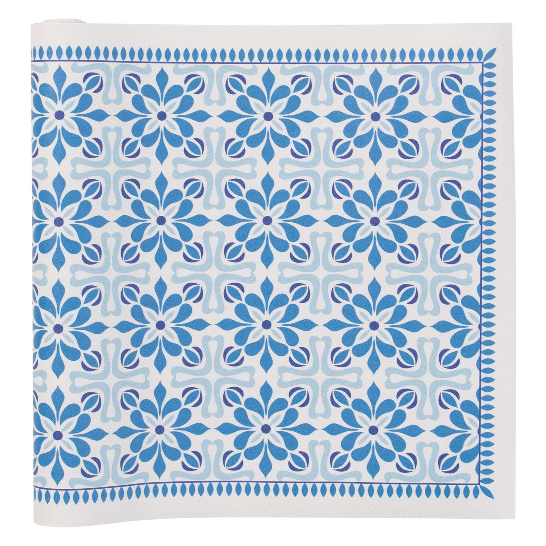 Vinyl Blue/Ivory Runner 2x5