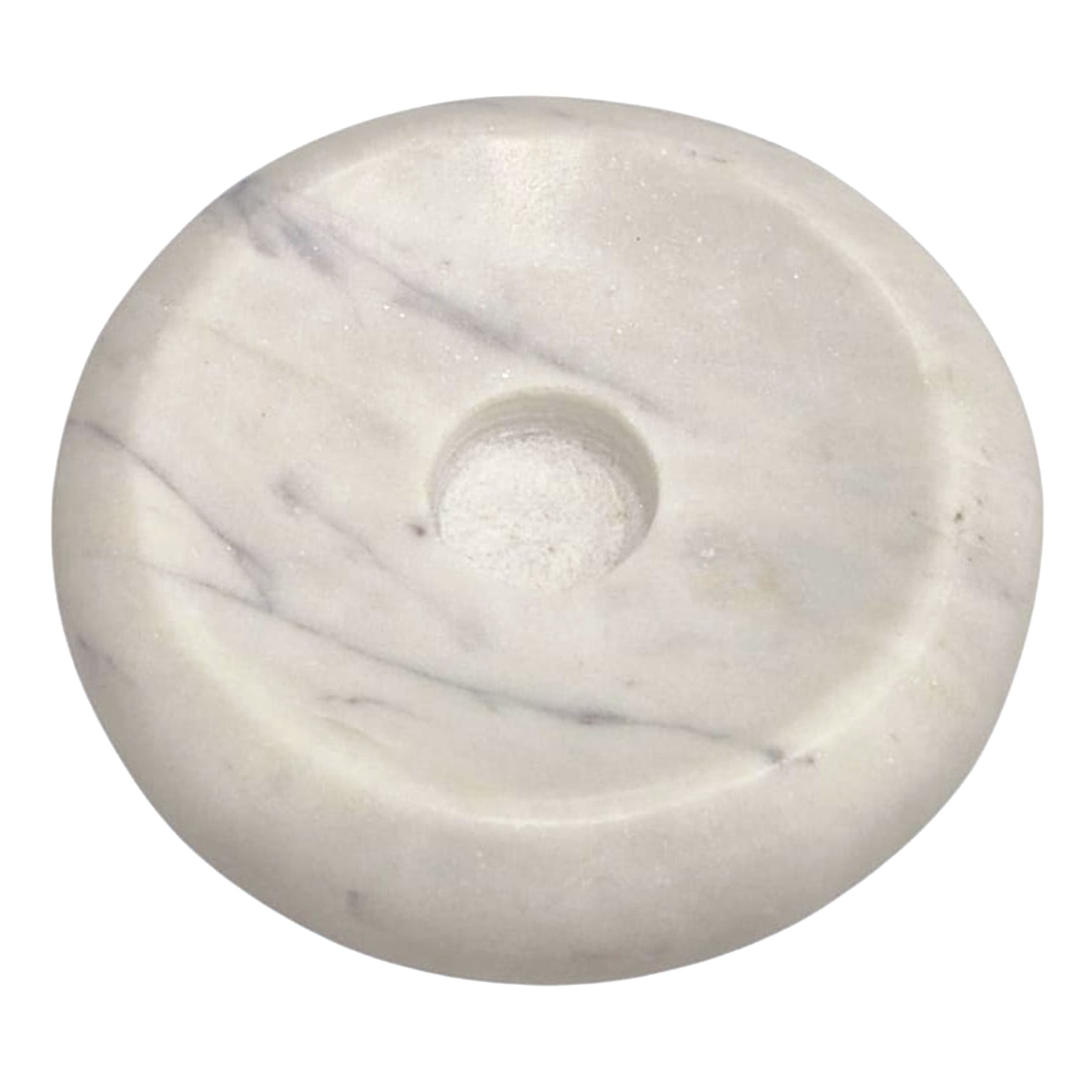 White Marble Taper Candle Plate, 4"