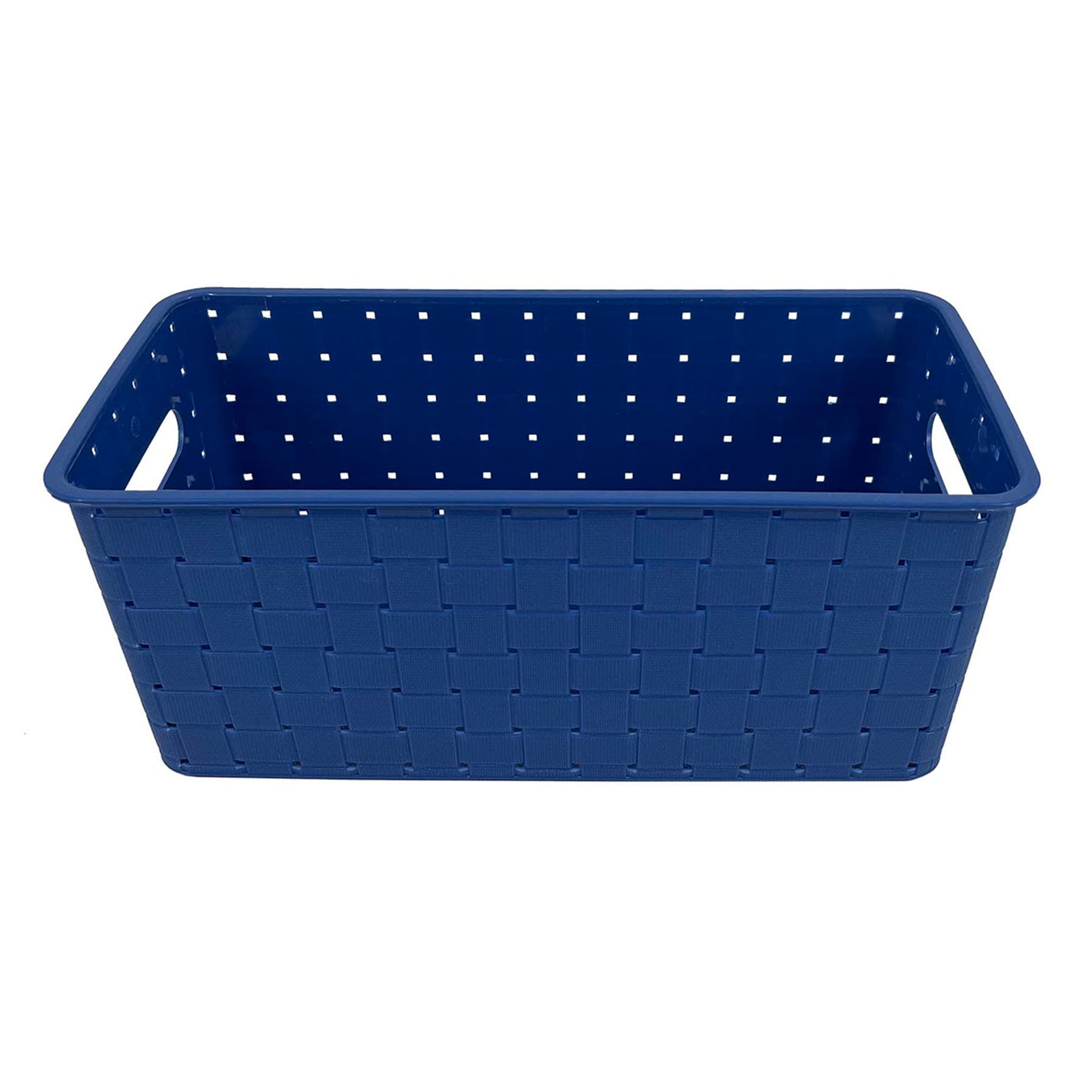 Kids Blue Strap Weave Storage Basket, 12x6