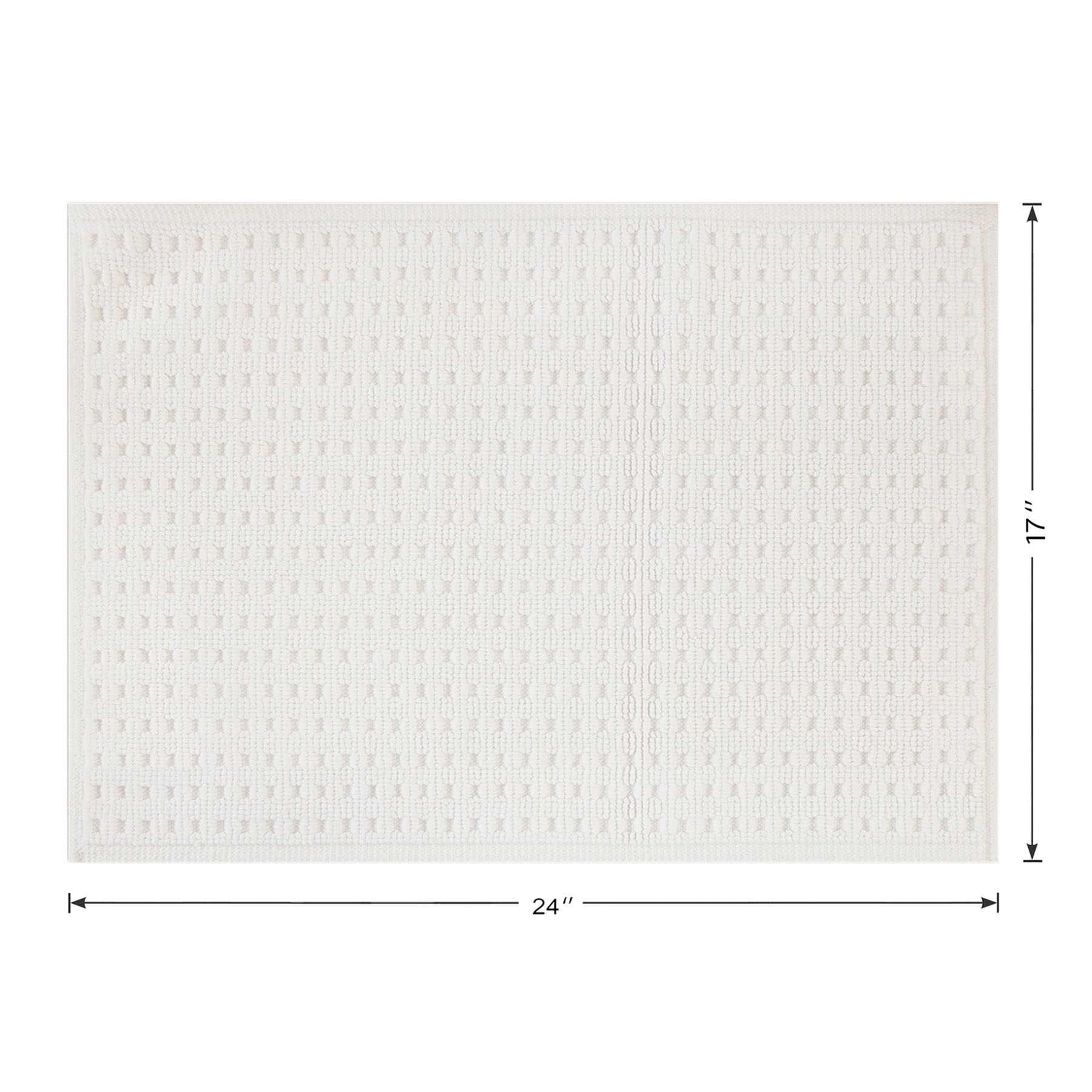 Crosby St. White Waffle Cotton Antimicrobial Bath Rug, 17x24