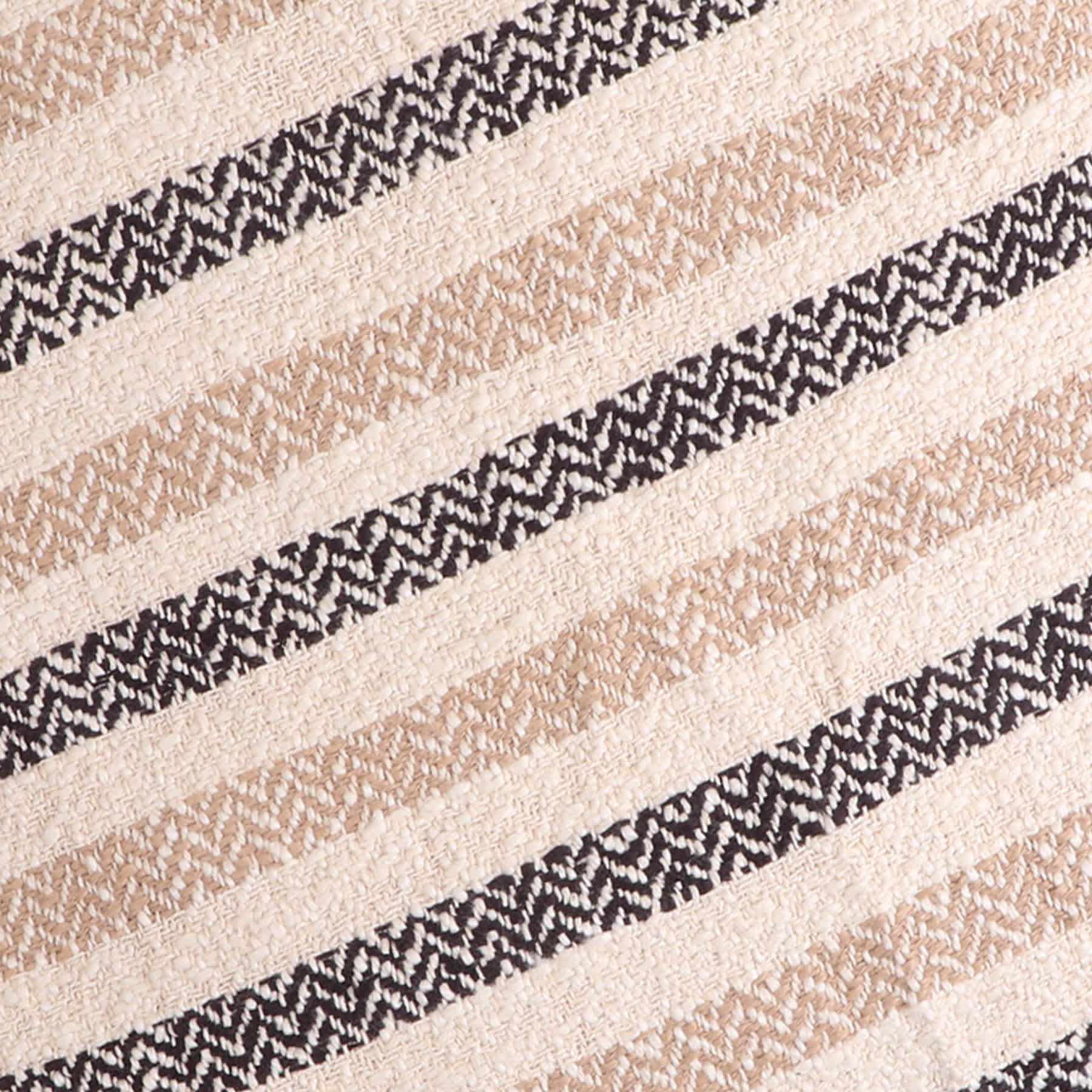 2-Pack Black & Beige Cabana Striped Throw Pillow, 24"