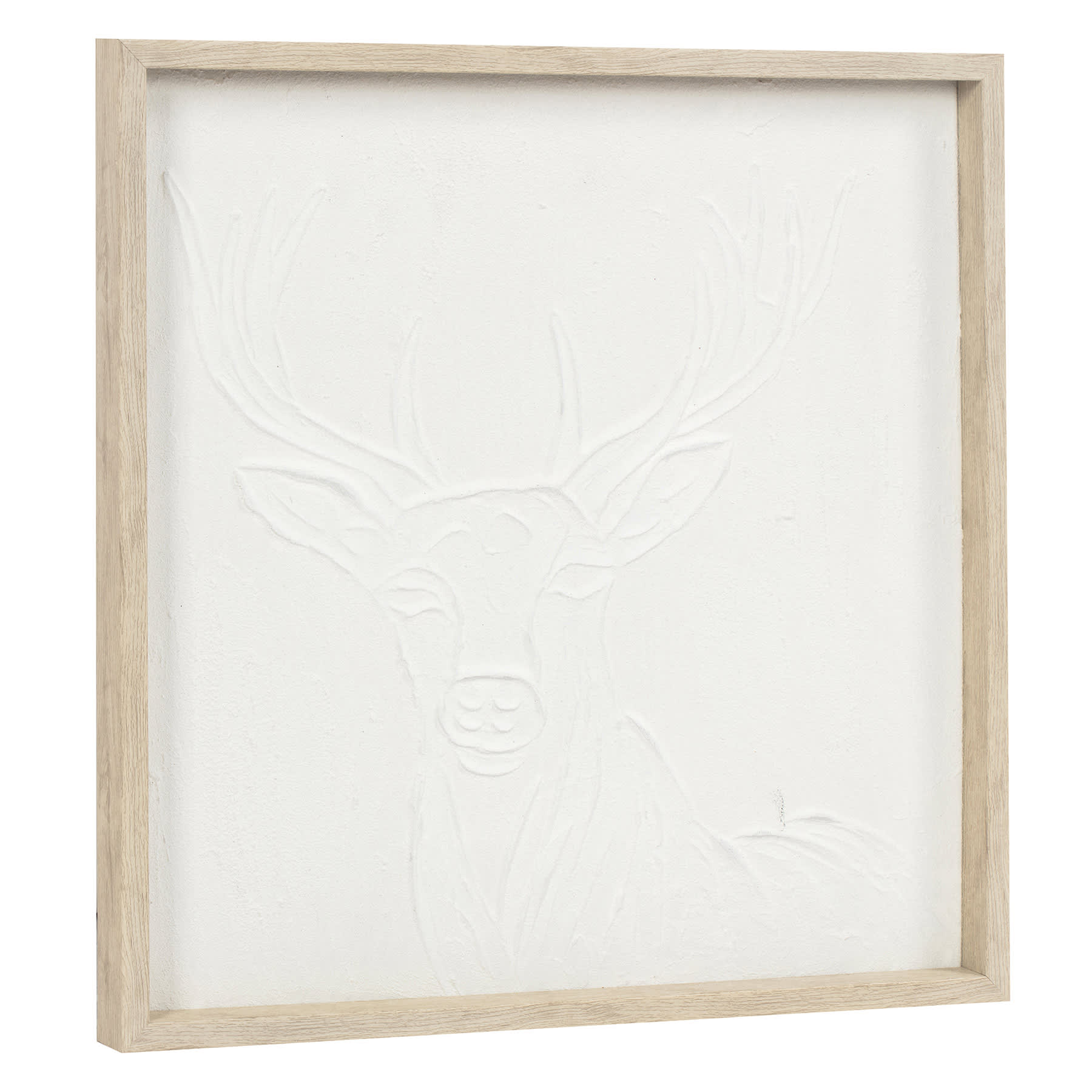 Lake & Lodge Framed Dear White Canvas Wall Art, 20"