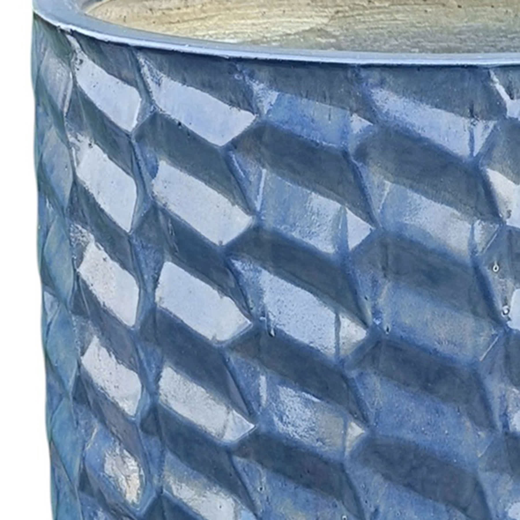 Blue Round Outdoor Planter, Small