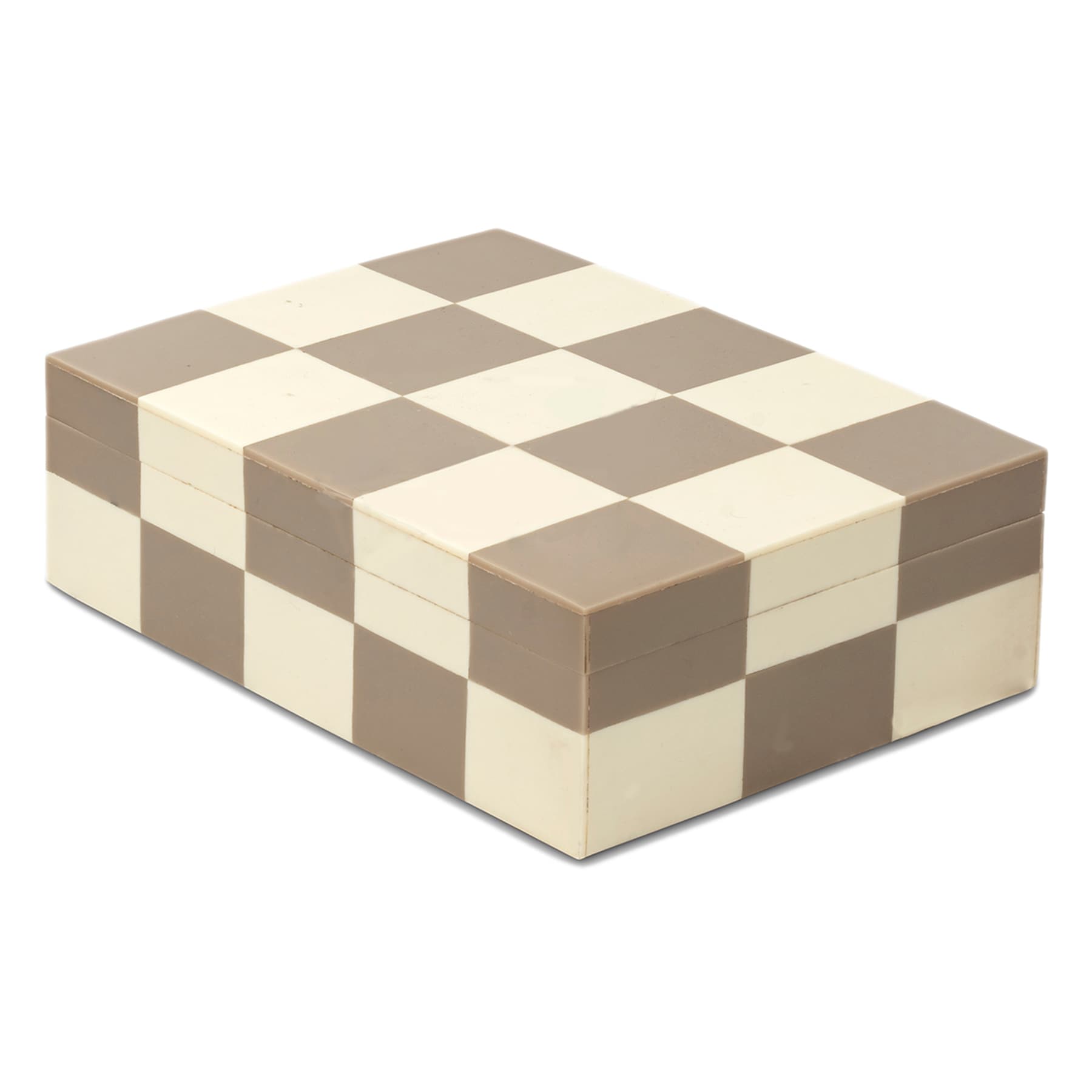 Honeybloom Tan & White Checkered Box, Small