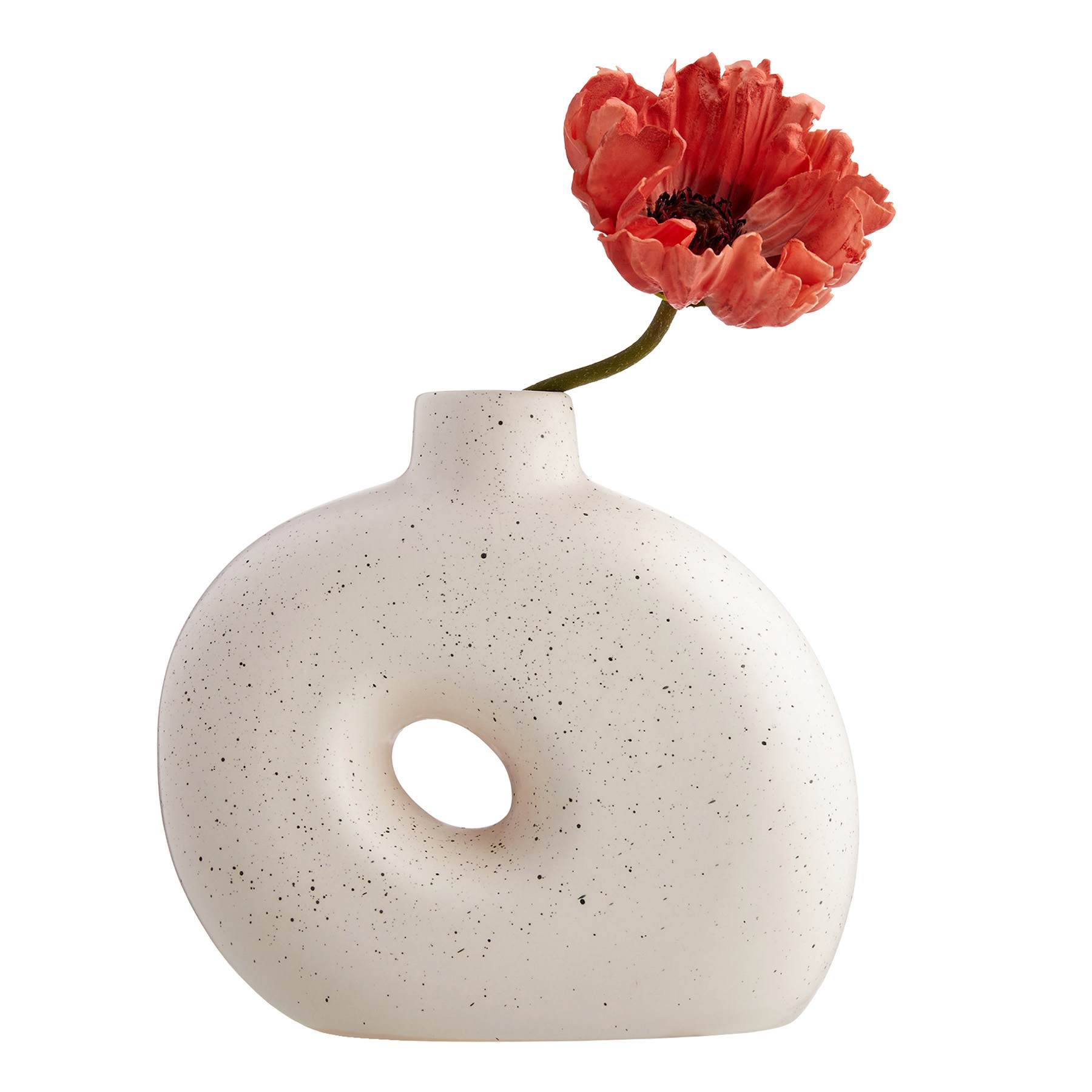 Crosby St. White Round Ceramic Vase, 9"