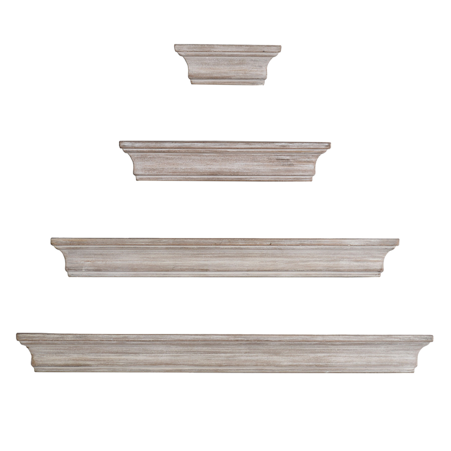 Kate 4-Piece Wooden Wall Ledge Set, Light Grey