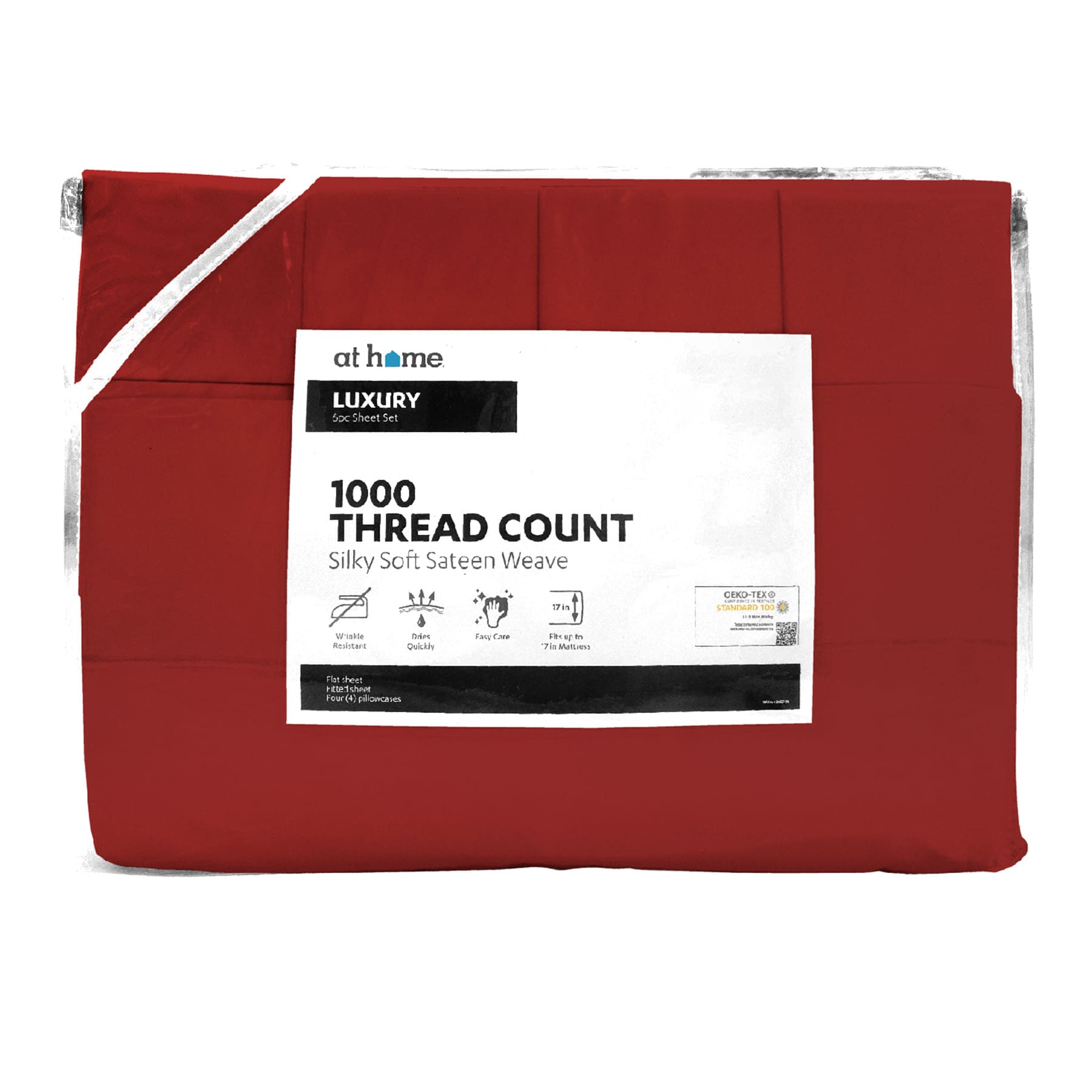 6-Piece Red 1000 Thread Count Luxury Sheet Set, King