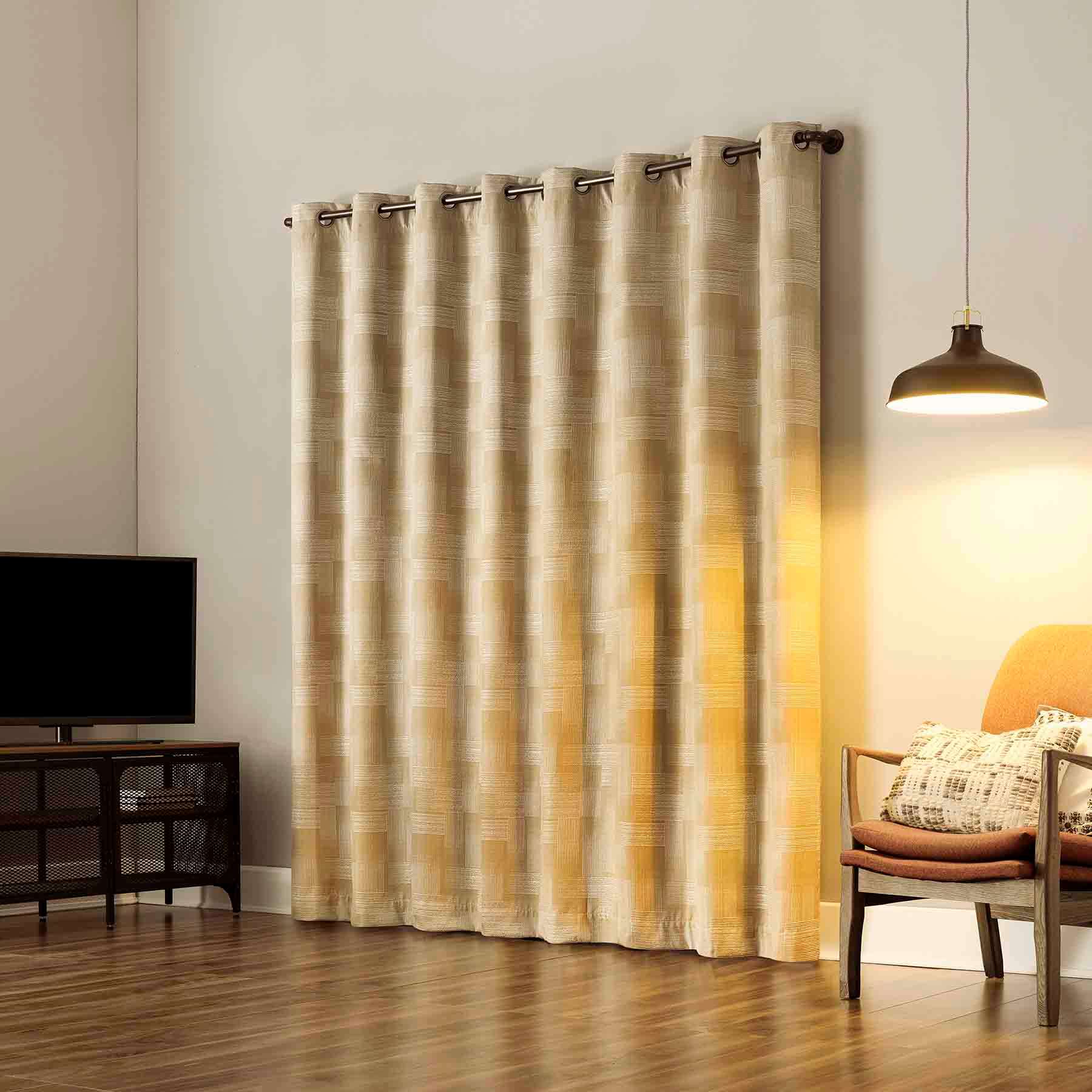 Sun Zero Taupe Extreme Blackout Grommet Curtain Panel, 84"