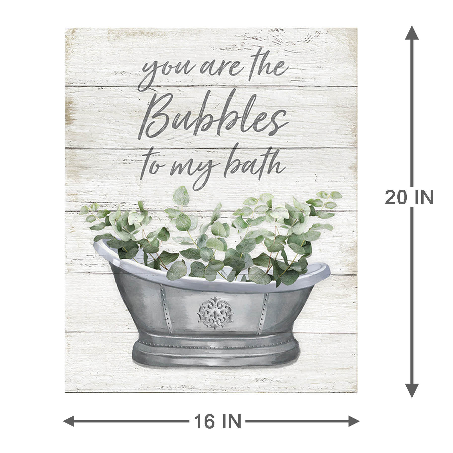 You Are The Bubbles To My Bath Canvas Wall Art, 16x20