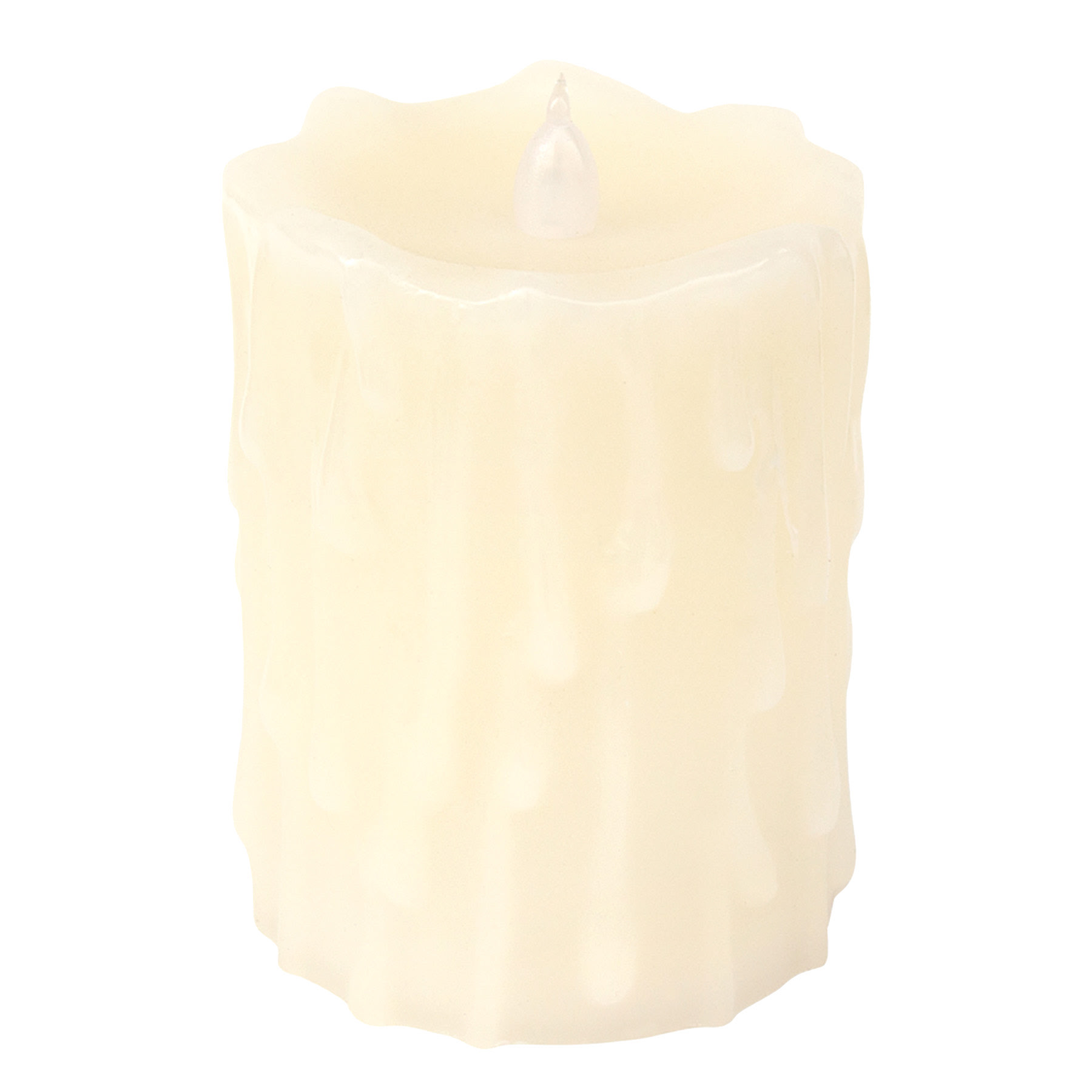 Midnight Shadows Ivory Drip LED Pillar Candle, 3x4