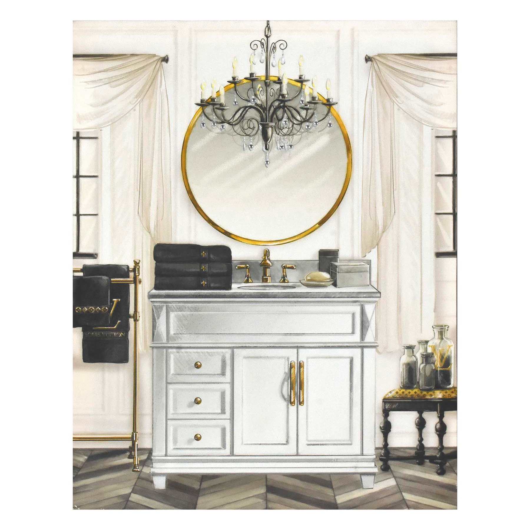 Chandelier Bath Canvas Wall Art, 11x14