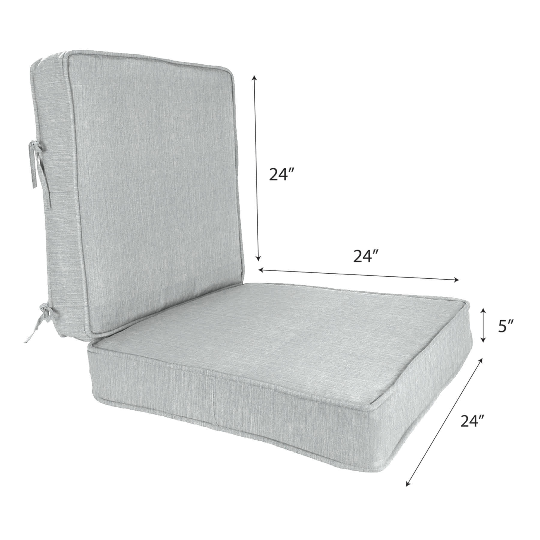 2-Piece Tahiti Silver Outdoor Deep Seat Cushion