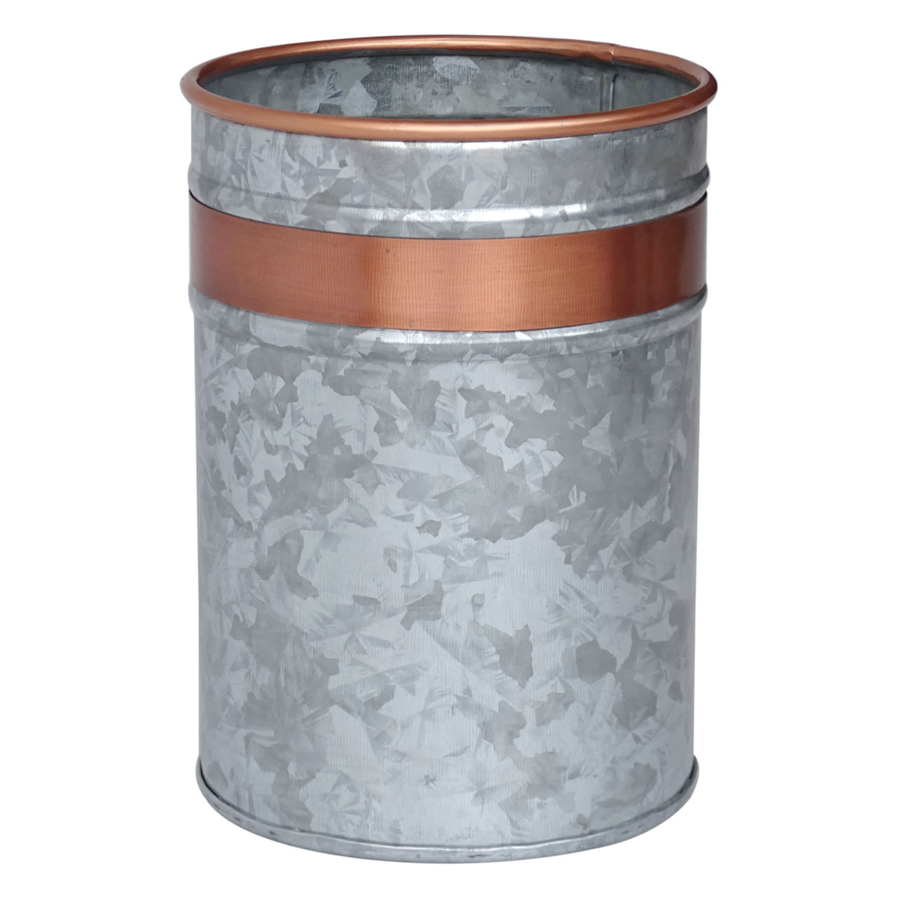 Galvanized Metal & Copper Utensil Crock, 5x7