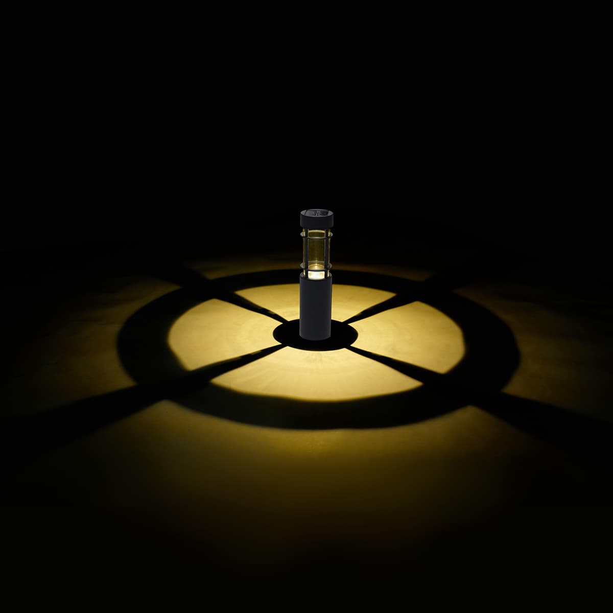 10-Lumen Solar Black Bollard Pathway Light