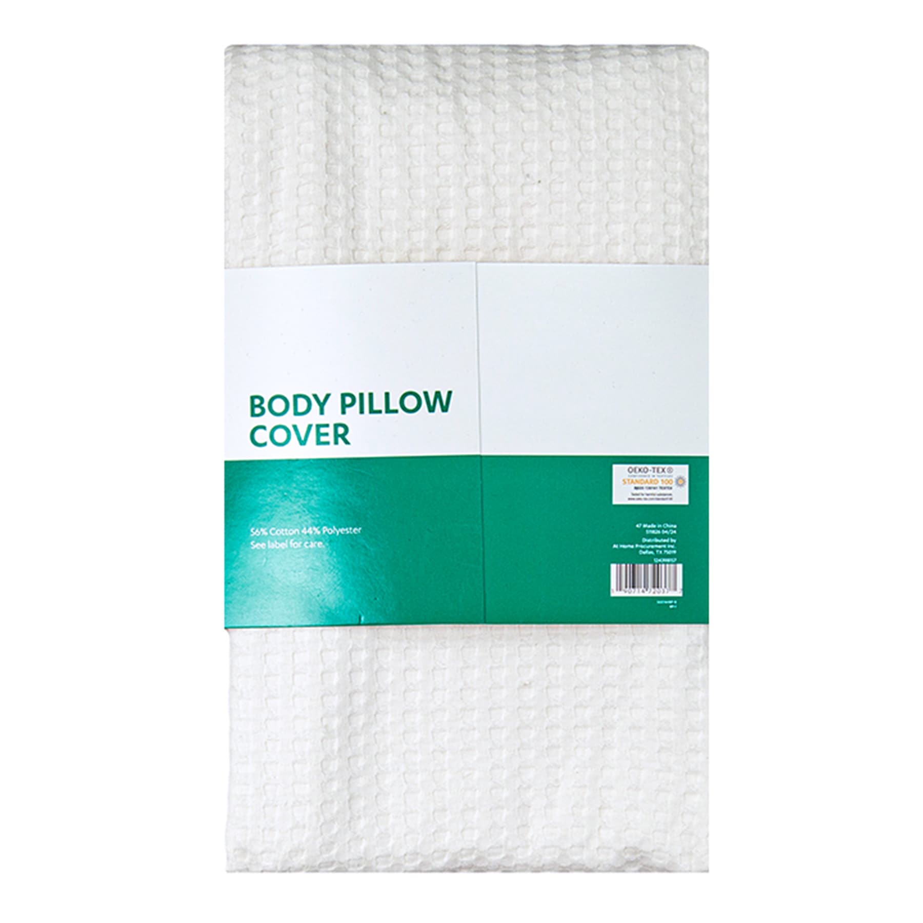 White Waffle Body Pillow Cover, 20x54