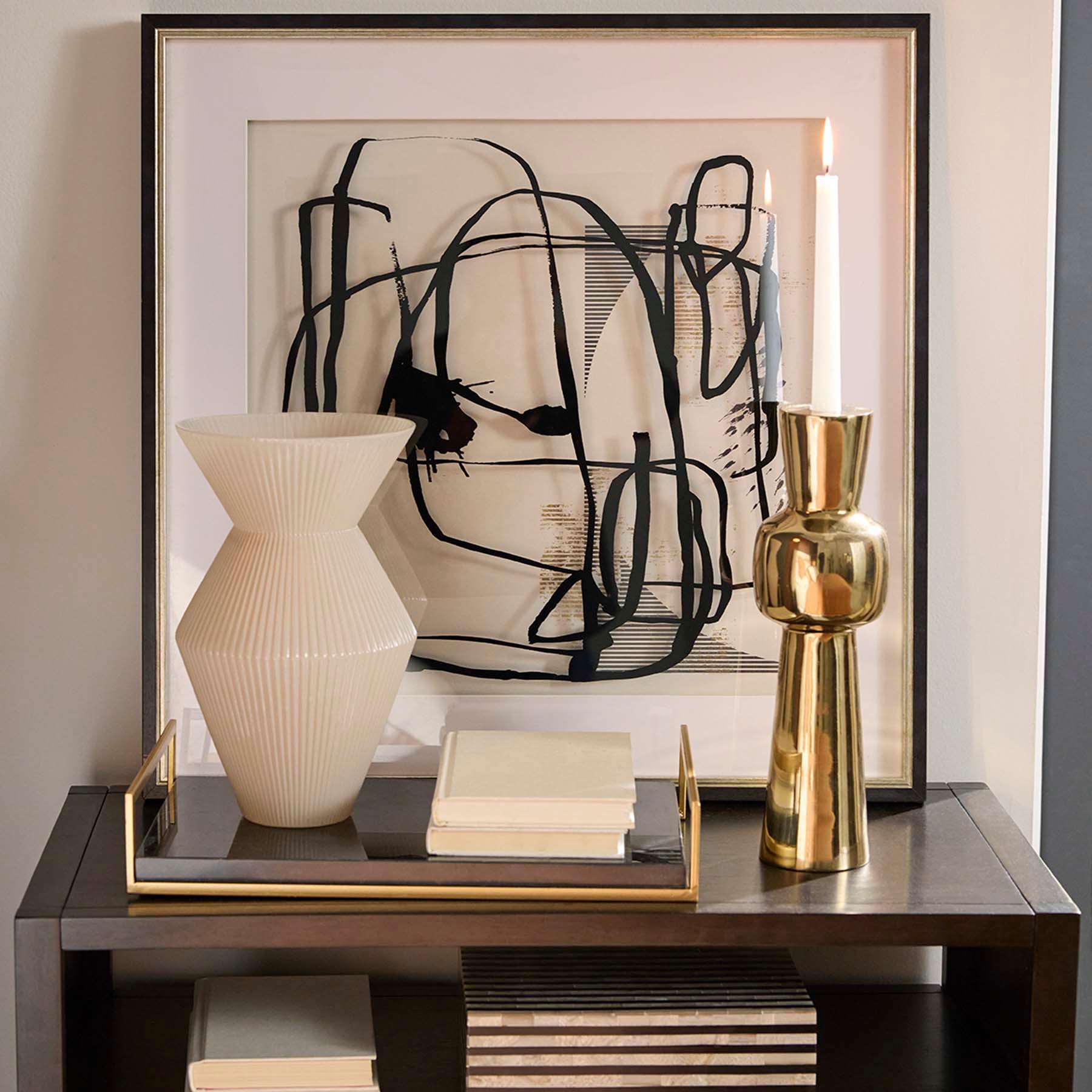 Crosby St. Glass Framed Abstract Print Wall Art, 25"