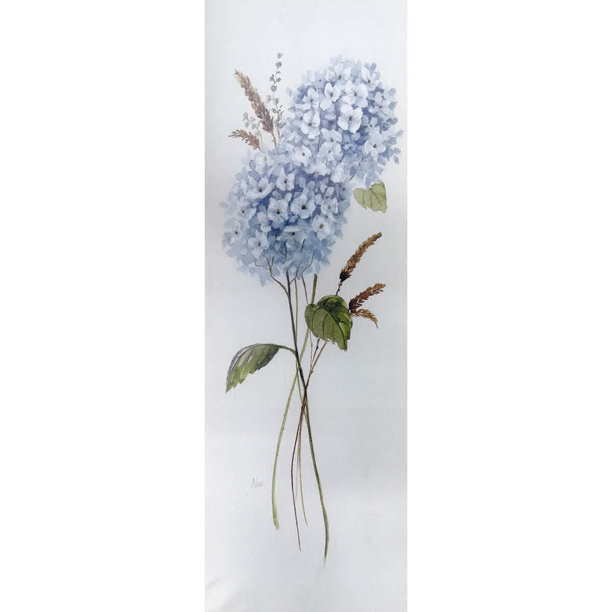 Providence Petite Blue Hydrangea Canvas Wall Art, 12x36