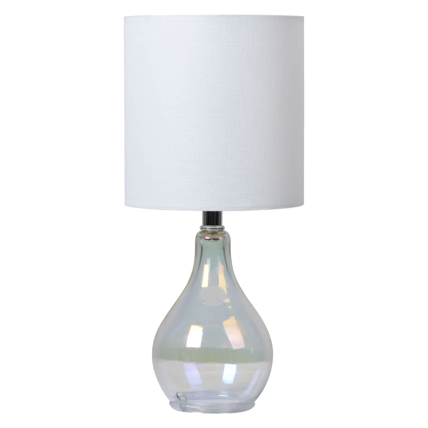 Iridescent Glass Mini Table Lamp with Shade,12"
