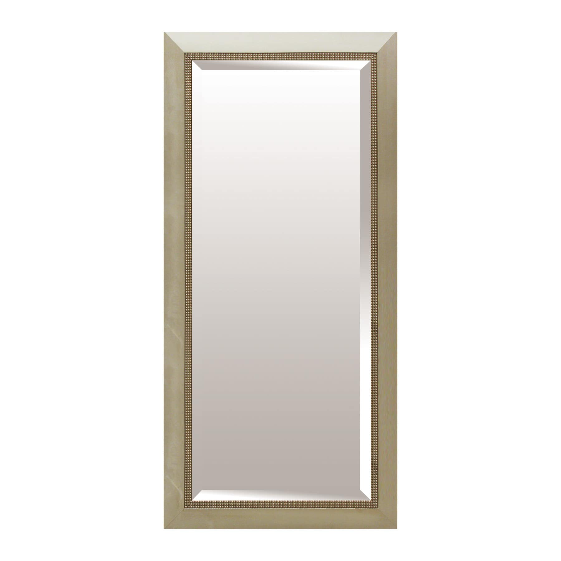 Rectangle Solid Wood Beaded Champagne Leaner Mirror, 32x68