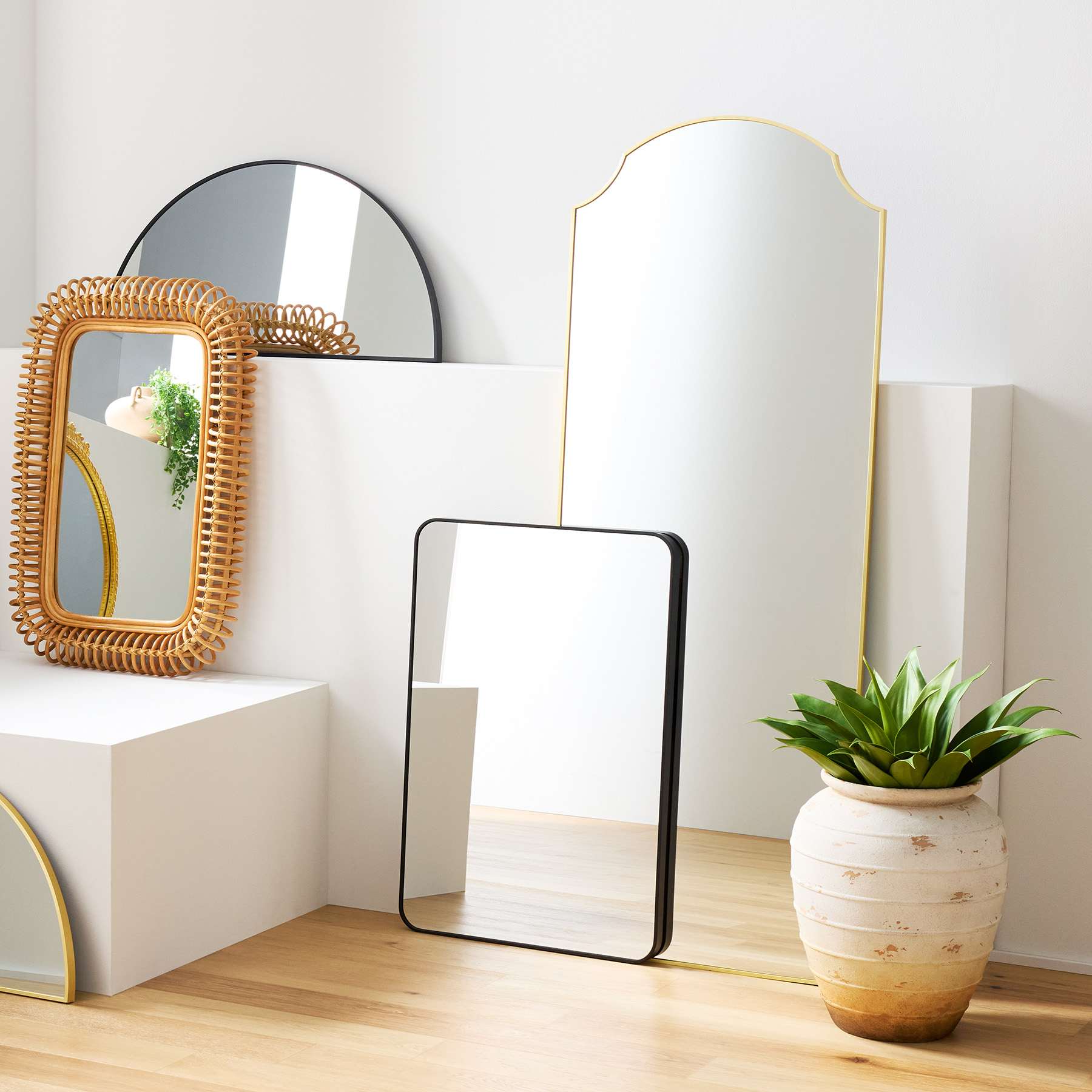 Soul Searcher Rattan Wall Mirror, 23.5x35
