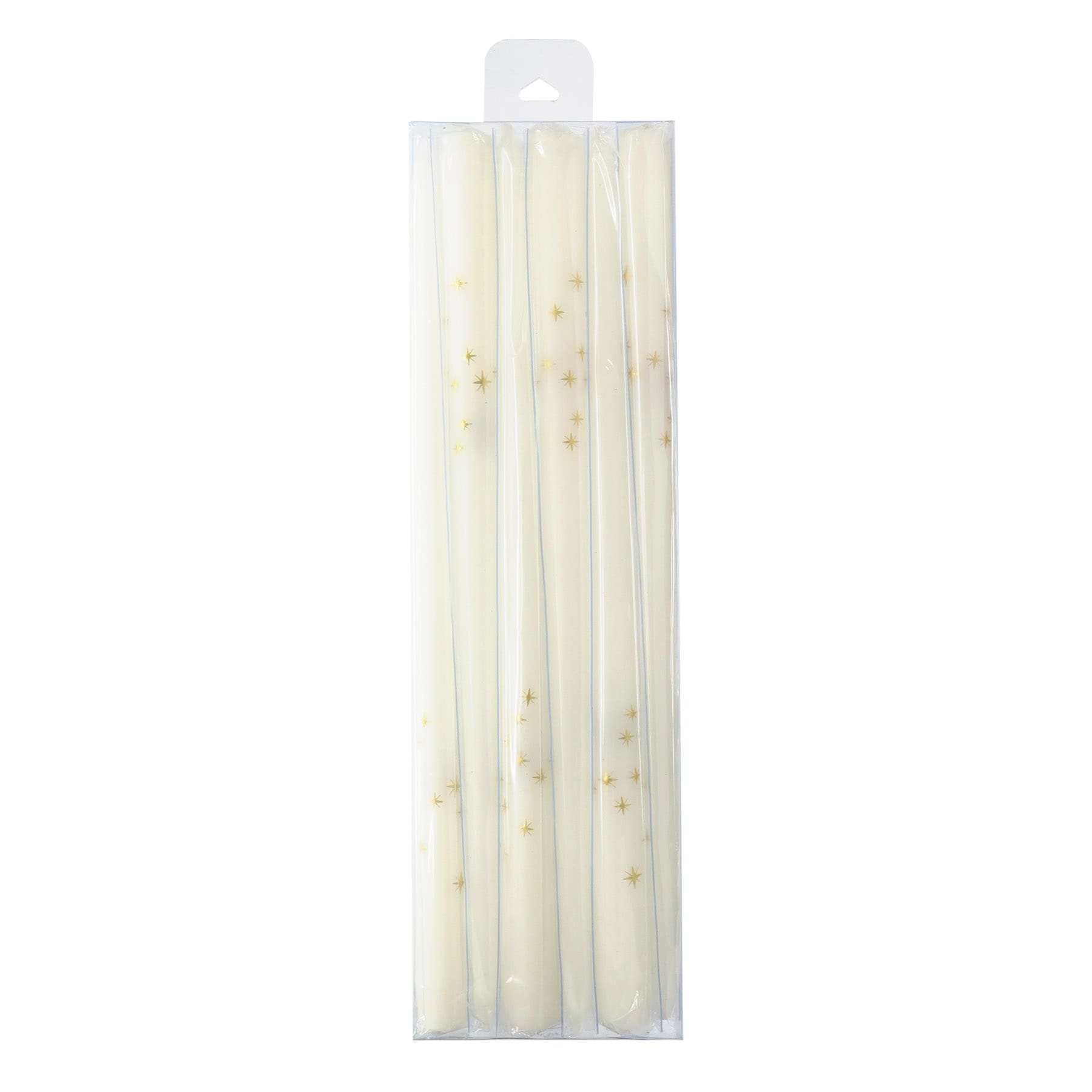 Willow Crossley 6-Pack Gold Star Unscented Taper Candles, 15"