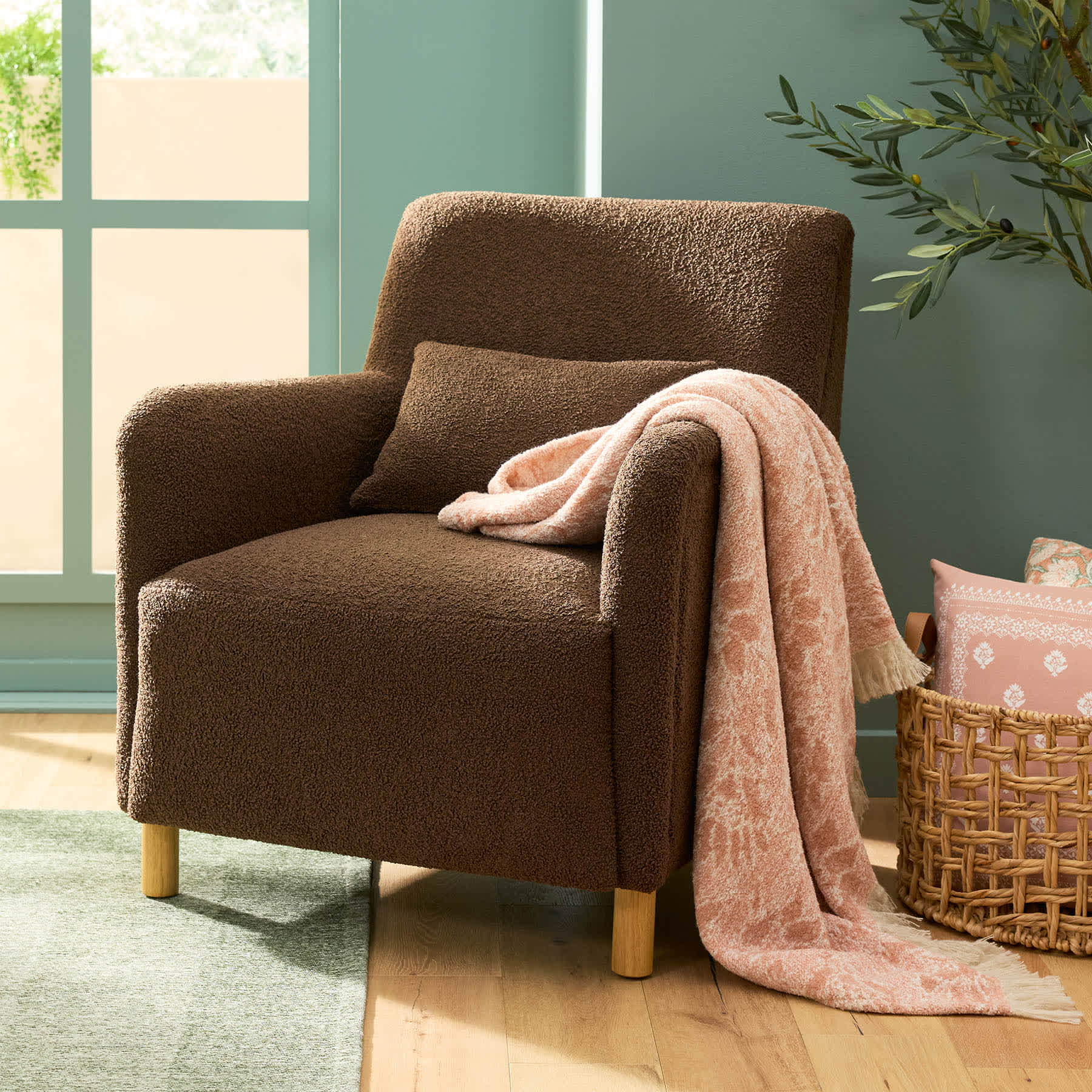 Honeybloom Folk Floral Woven Throw Blanket, 50x60