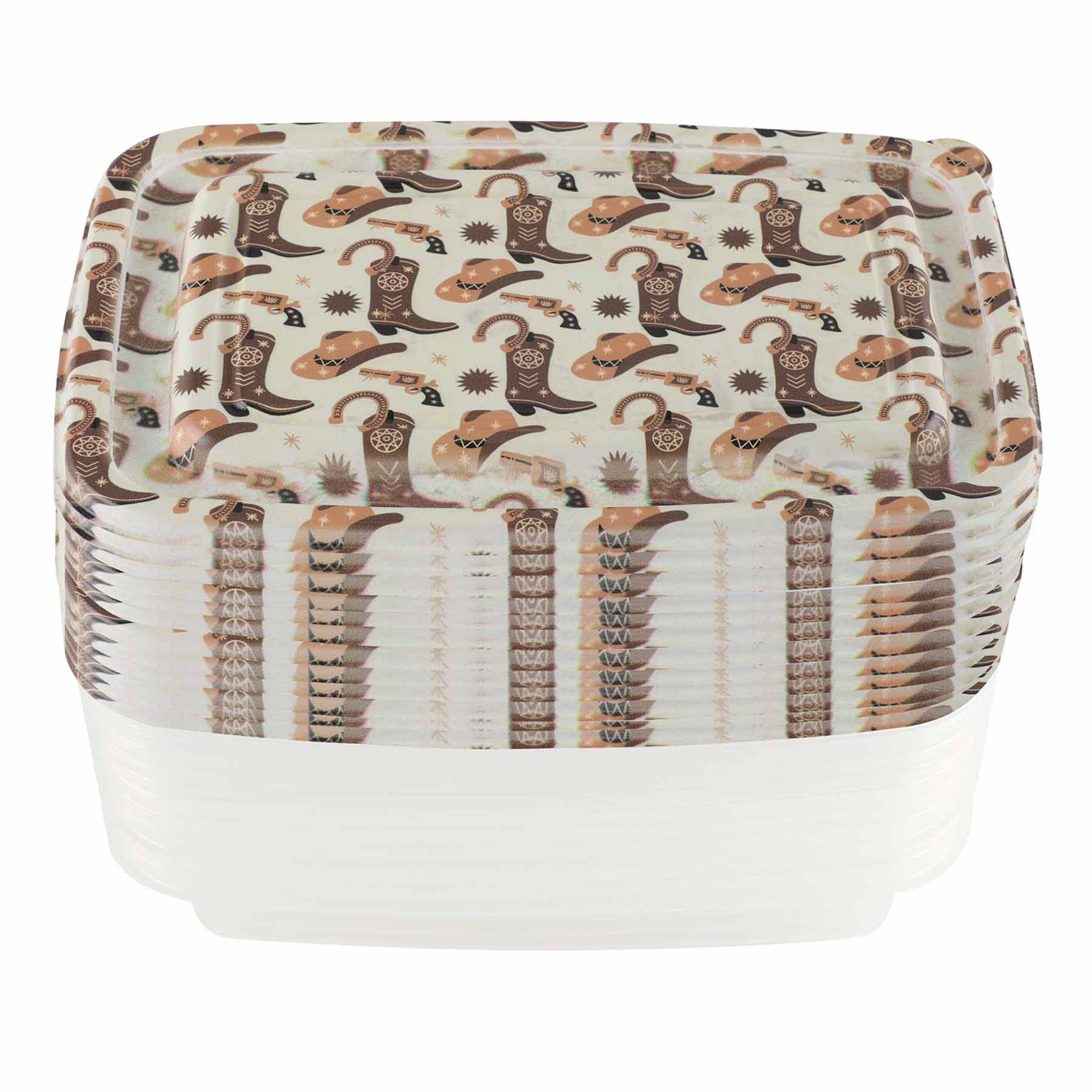 20PC COWBOY RECTANGLE FOOD STORAGE SET