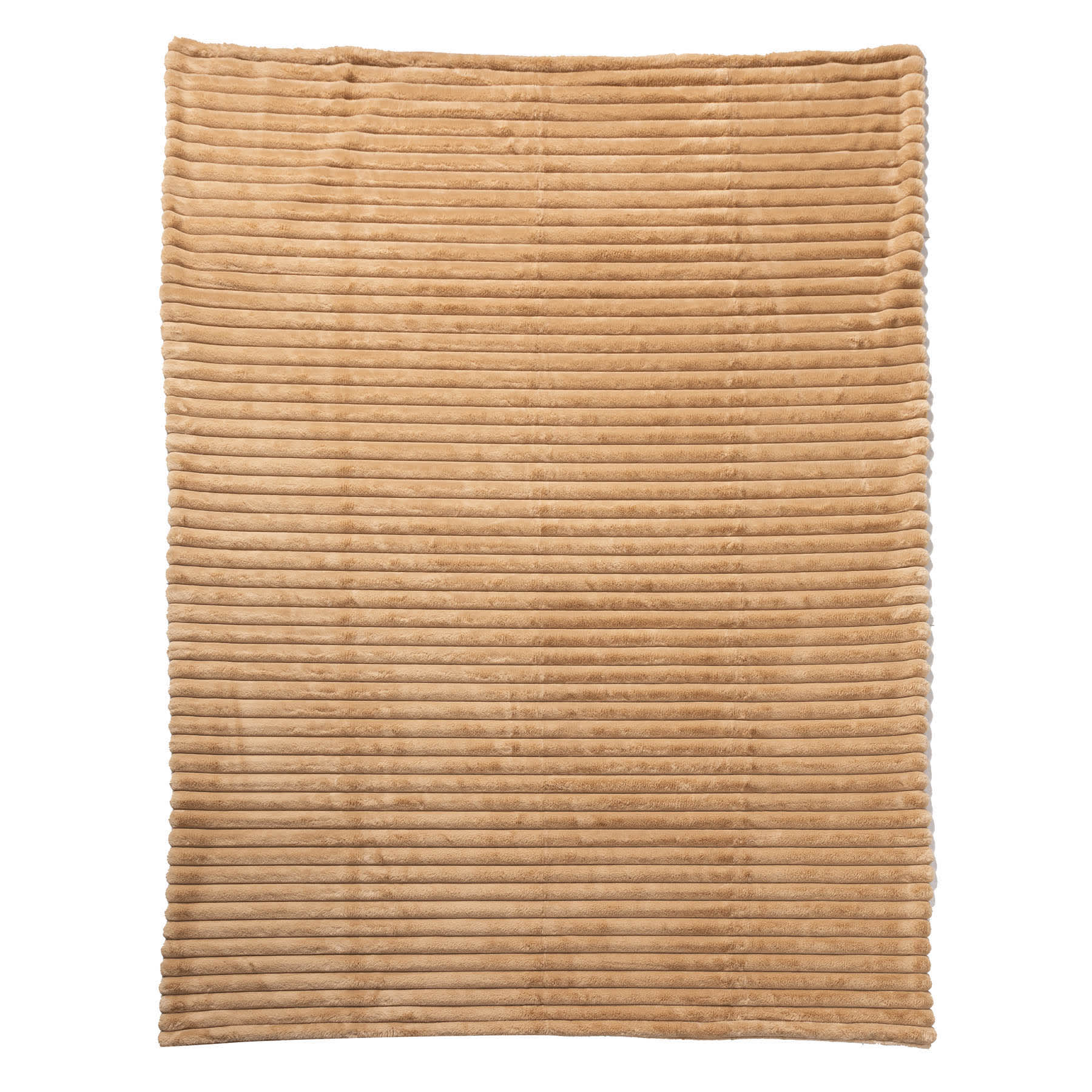 Honeybloom Brown Channel Faux Fur Throw Blanket, 60x80